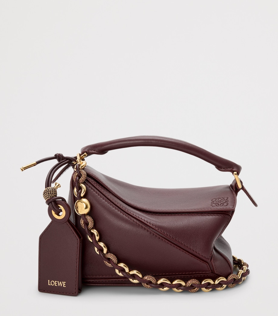 Mini Leather Puzzle Top-Handle Bag DARK BURGUNDY Image 2