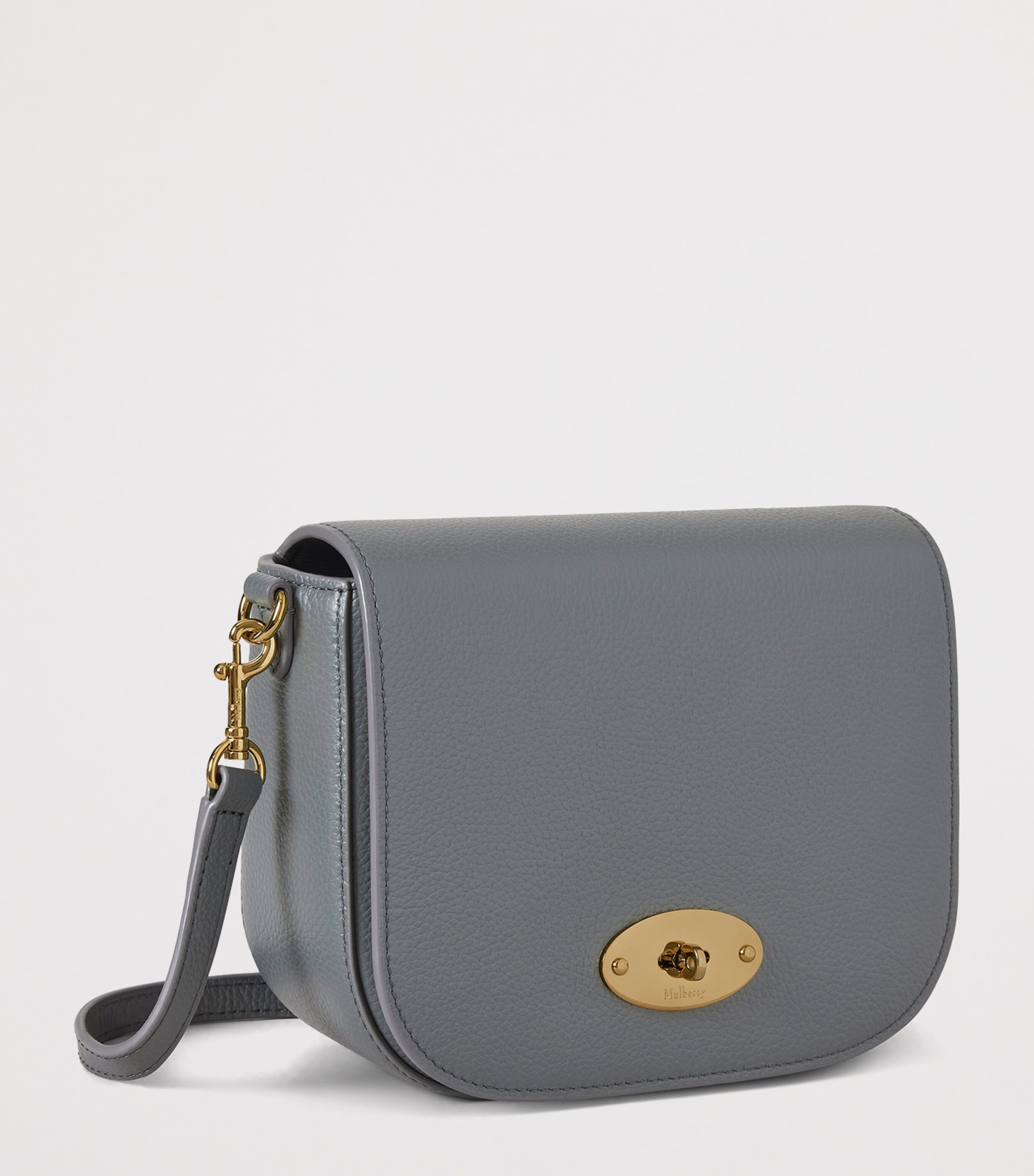 Mulberry Small Leather Darley Shoulder Bag Foggy Grey Image 3