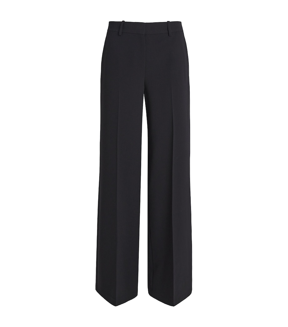 Stretch Wide-Leg Tailored Trousers 001-BLACK Image 1