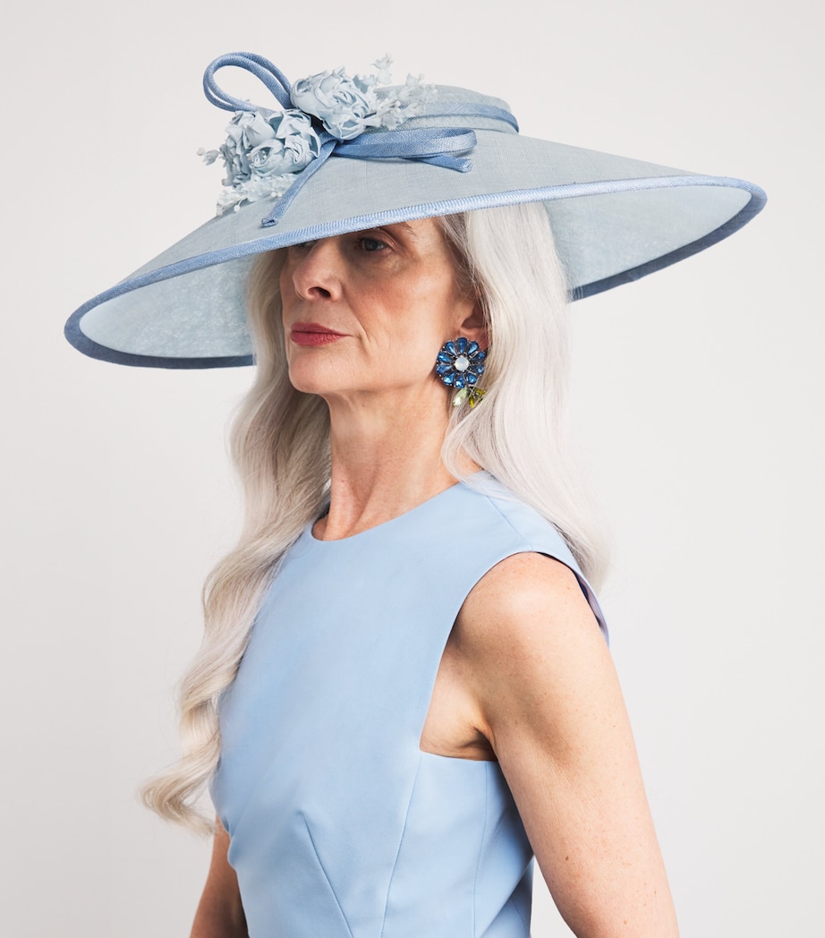 Floral-Detail Hat TONAL PALE BLUES Image 1