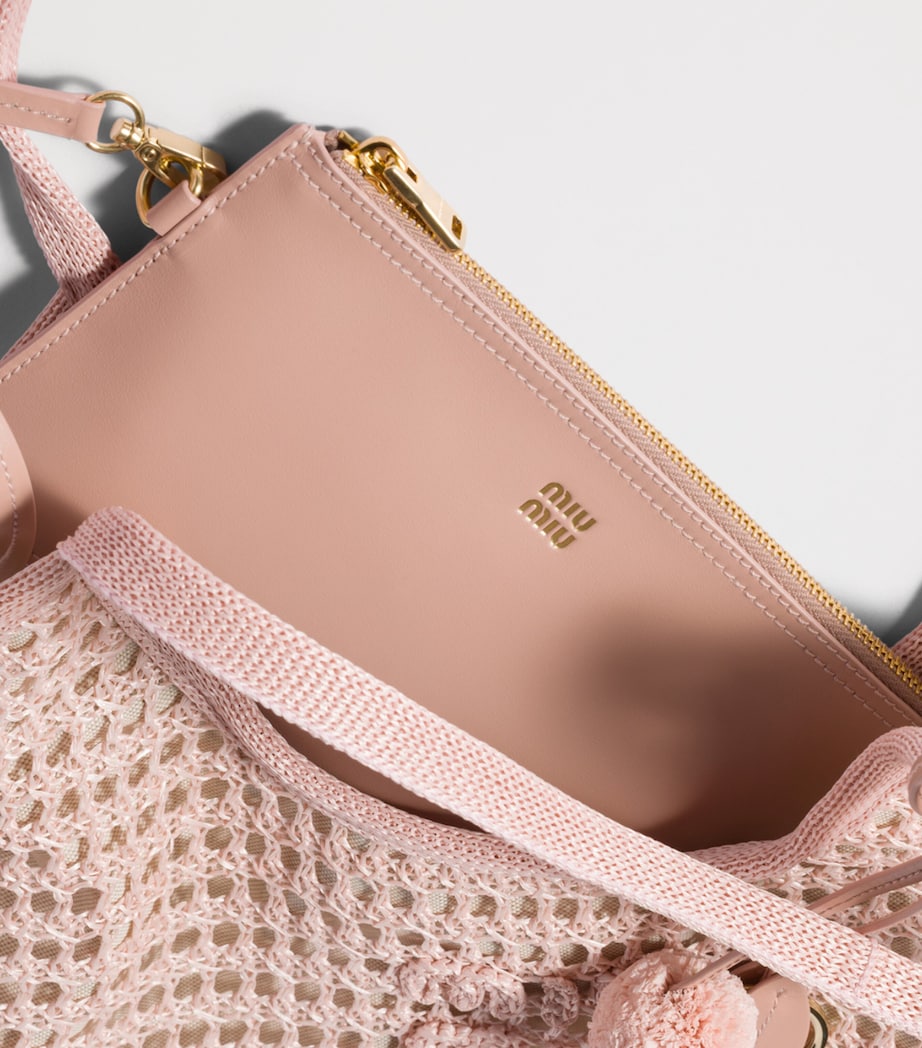 Miu Miu Crochet Ivy Cross-Body Bag Pink Image 4
