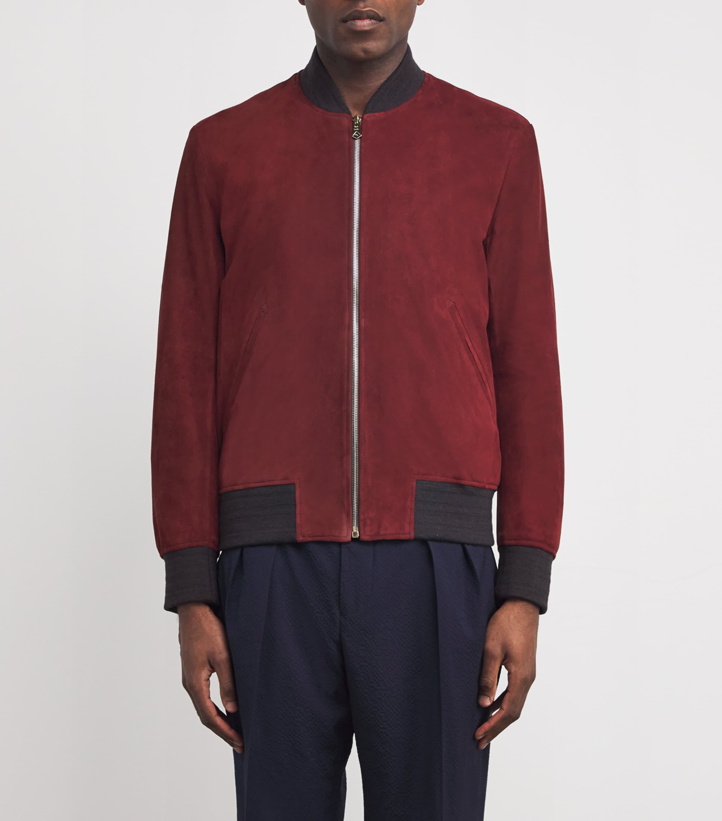 Suede Bomber Jacket 26A_BRICK_RED Image 3