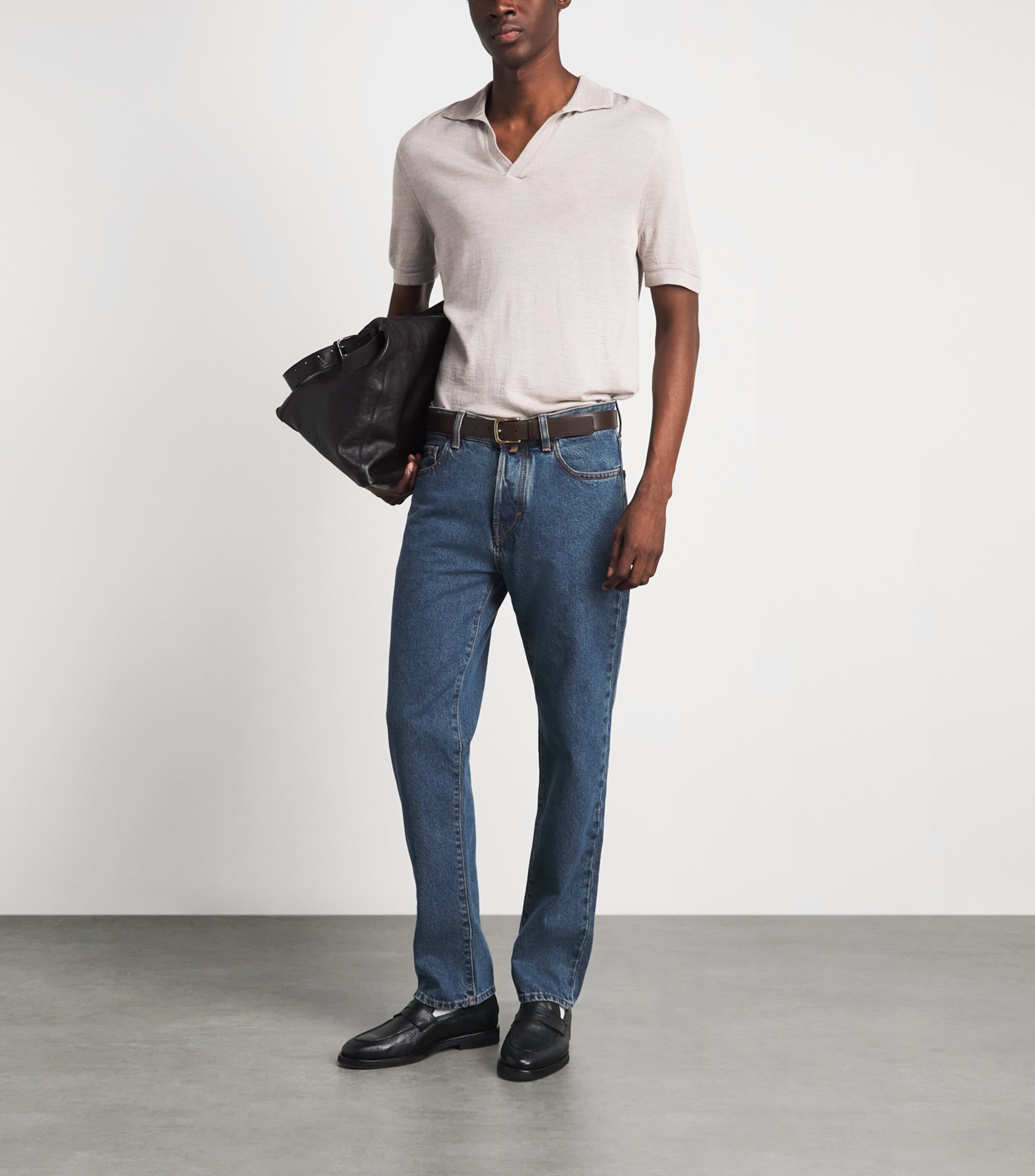 Jacob Cohën Mens Edo Straight Jeans Stone Med Blu Image 2