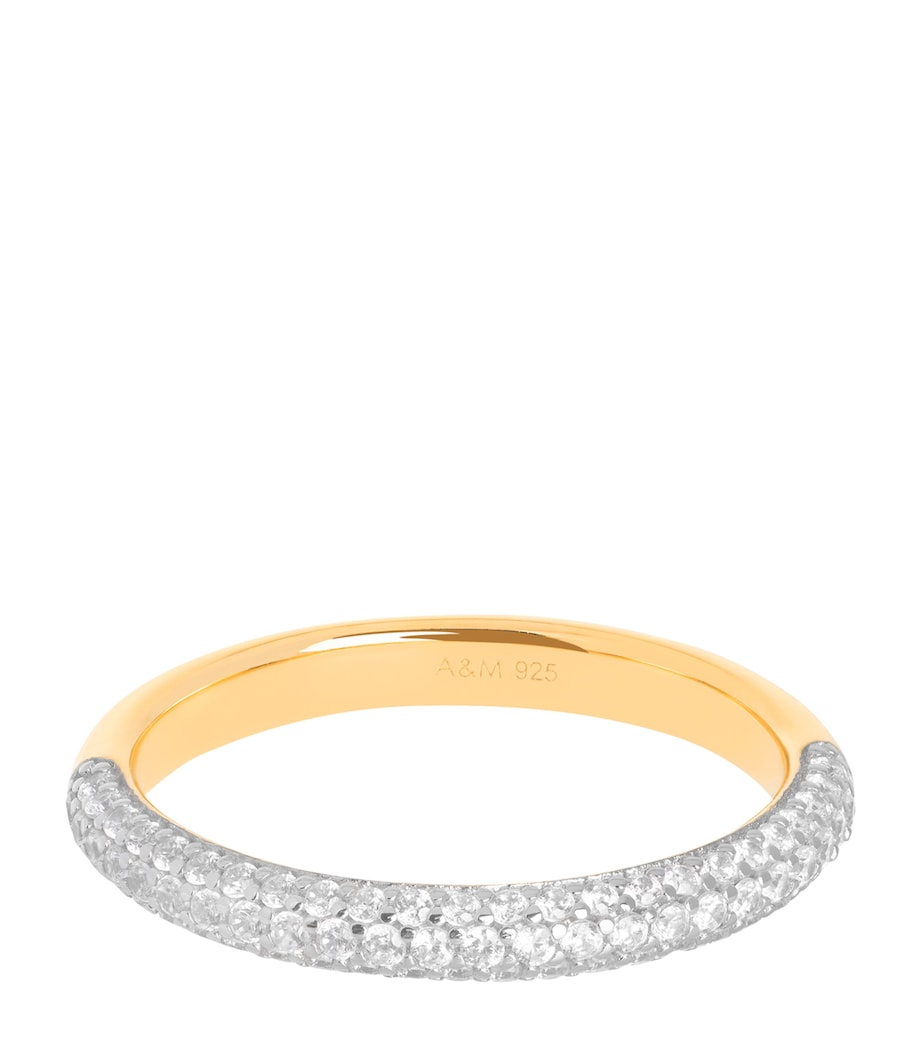 Astrid & Miyu Gold-Plated Pavé Essential Ring Gold Image 1