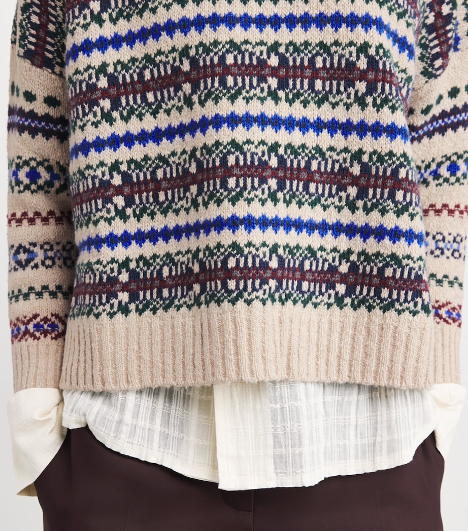 Wool-Blend Jacquard Sweater ECRU Image 6