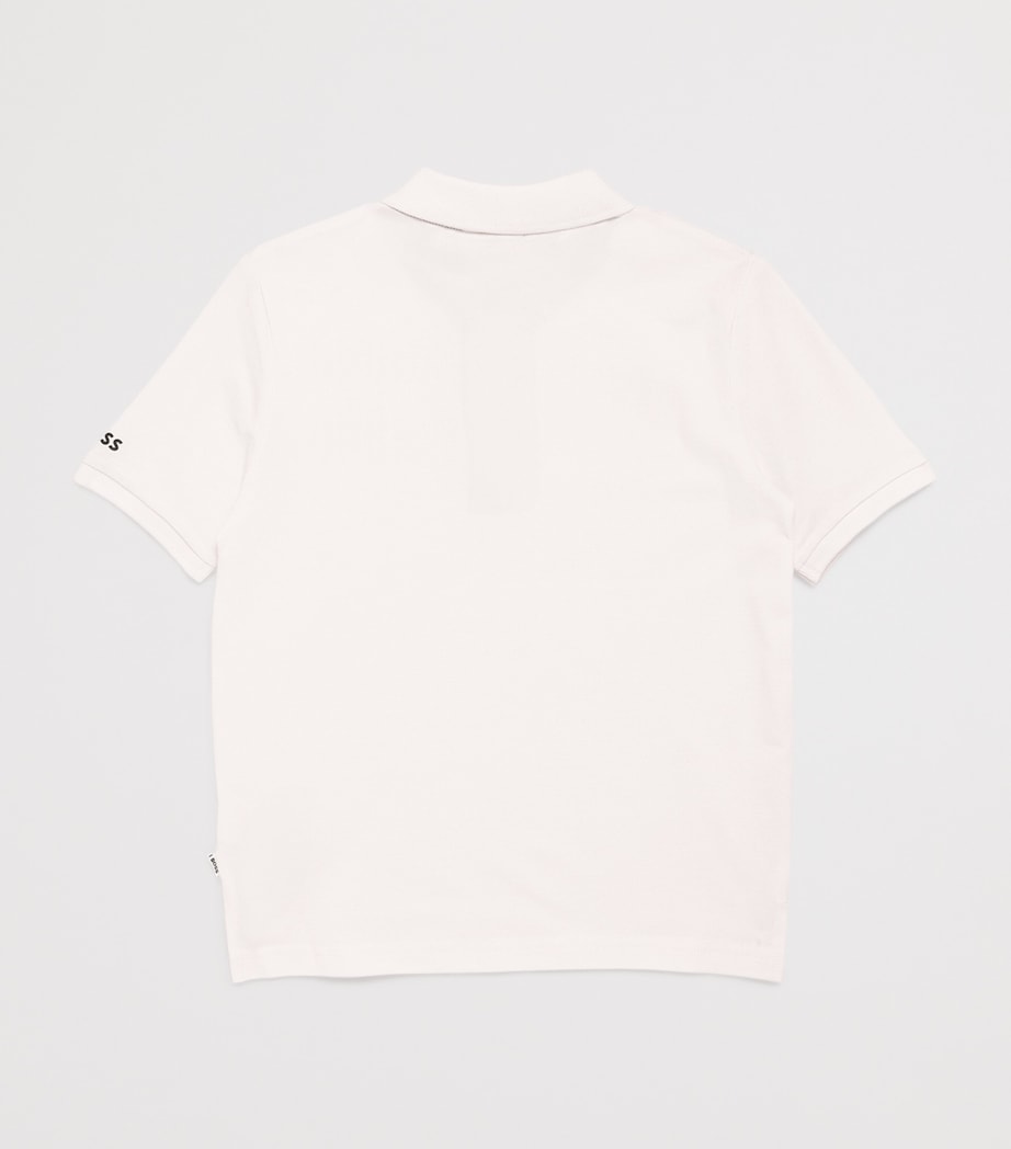 BOSS Kidswear Stretch-Cotton Stripe Polo Shirt (4-16 Years) White Image 2