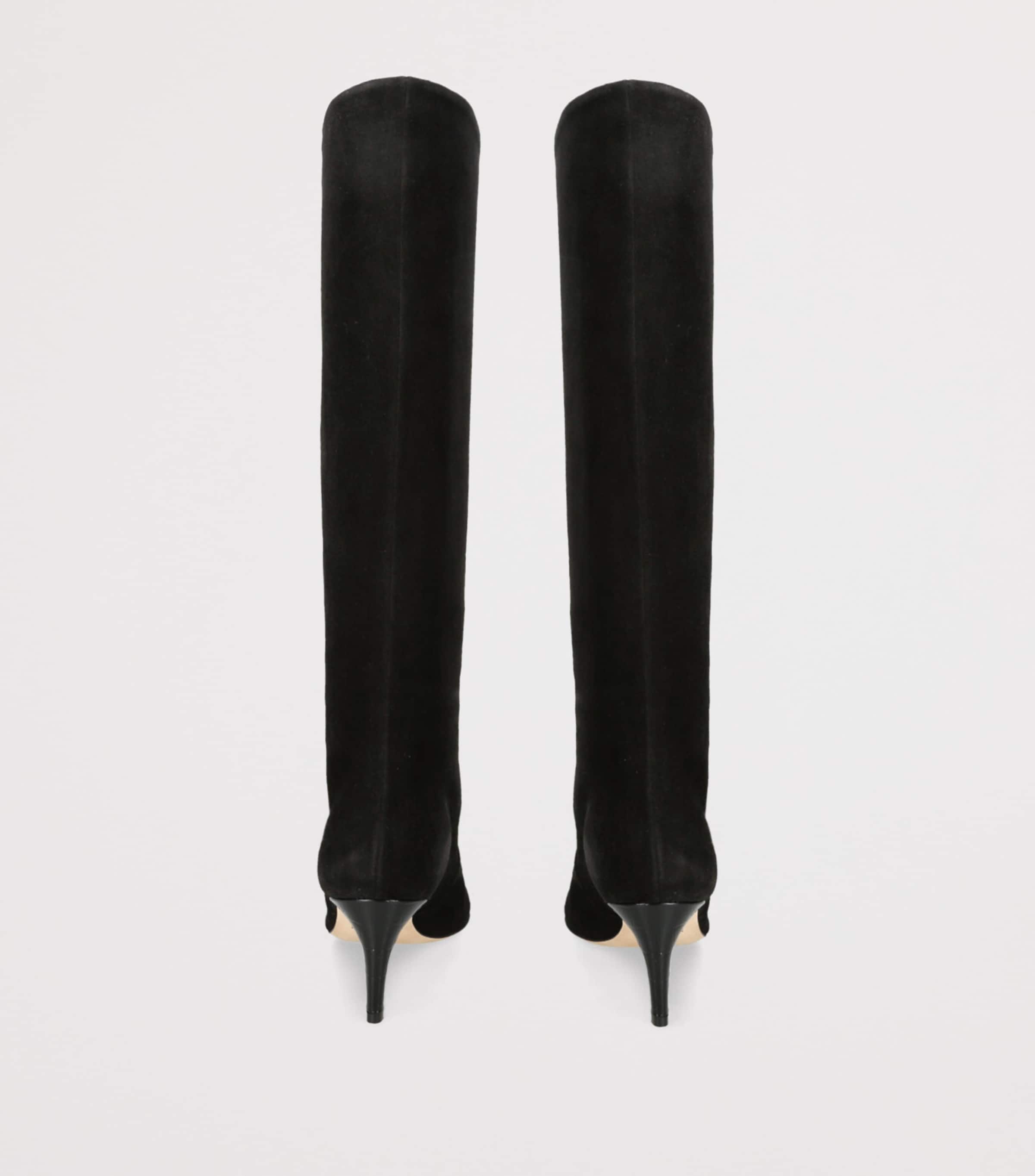 Suede Stiletto Heeled Boots 60 BLACK Image 2