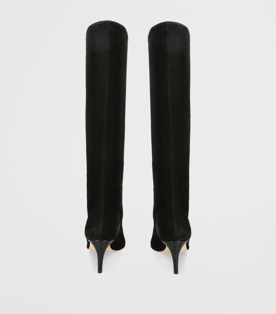 Suede Stiletto Heeled Boots 60 BLACK Image 2