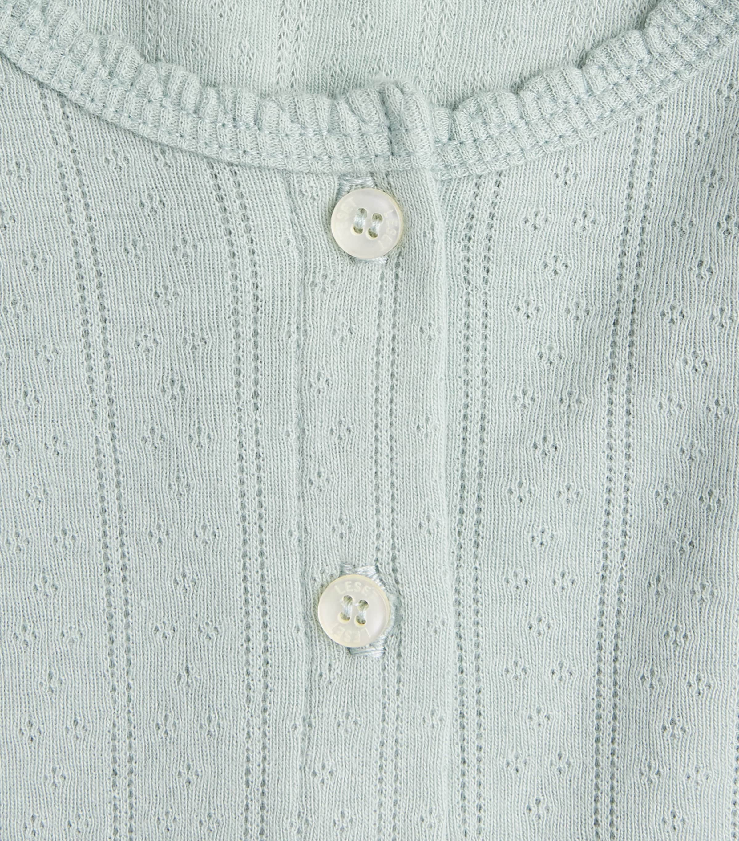 LESET Womens Cotton Pointelle Lounge Cardigan Eucalyptus Image 6