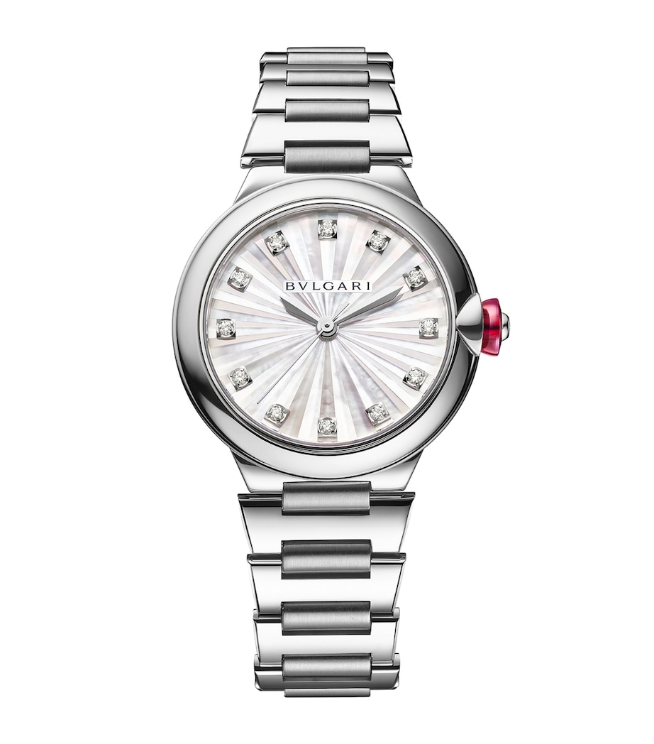 Stainless Steel and Diamond Lvcea Watch 33mm SILVER Image 1