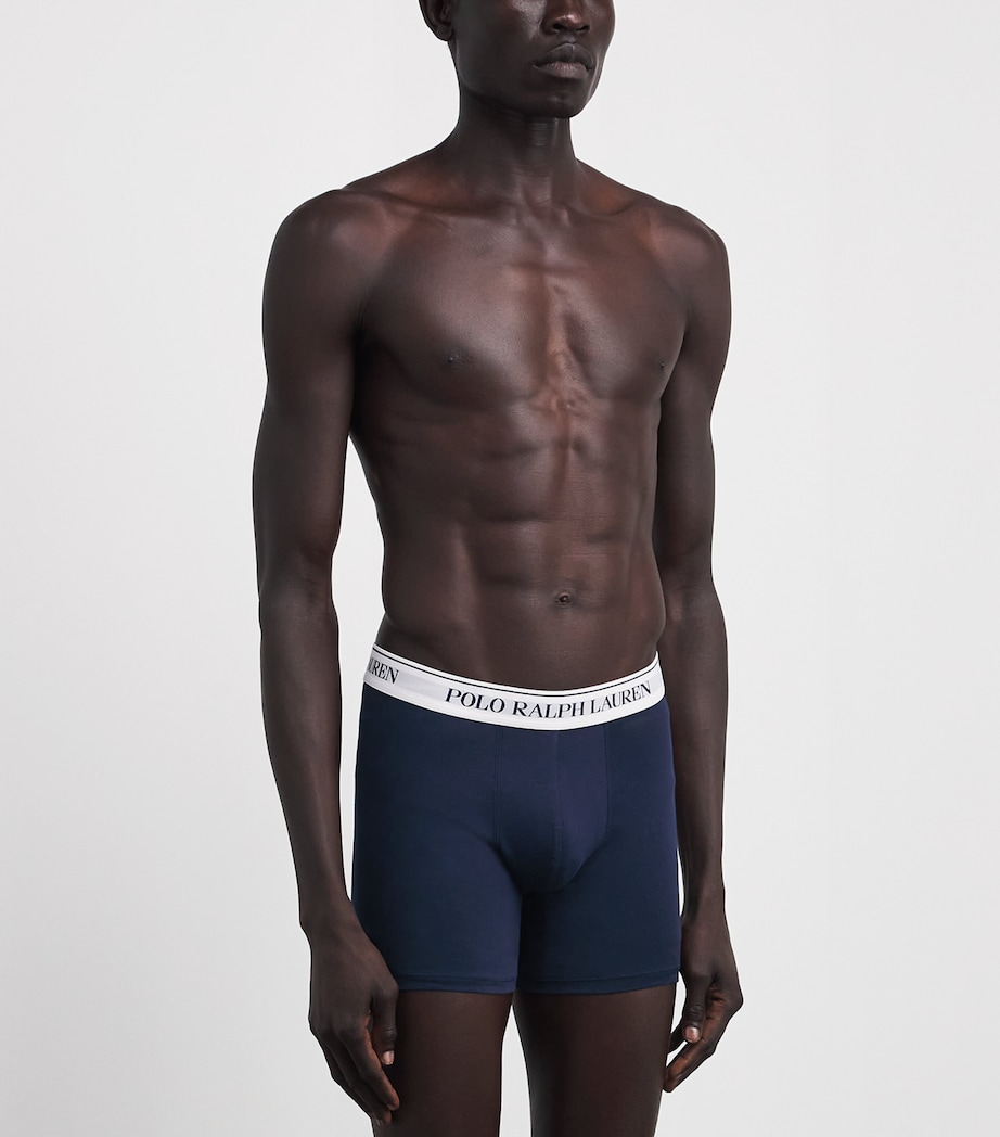 Polo Ralph Lauren Mens Stretch-Cotton Logo Boxers (Pack of 3) Nvy Wht/nvy Wht/nvy Image 2