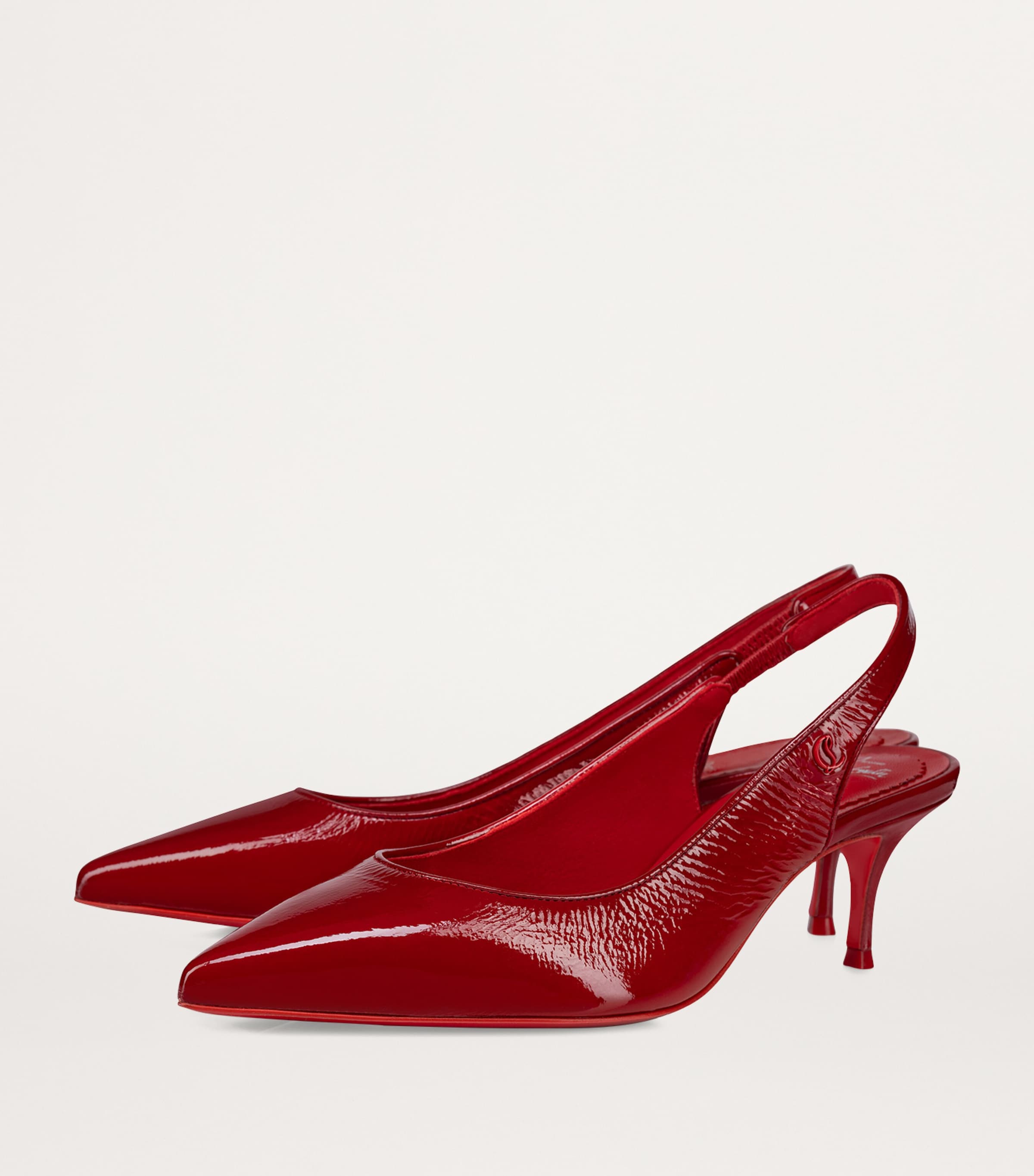SAINT LAURENT★\"CHARLOTTE 55\" Red Leather SLINGBACK Pumps 🆕️ SAINT LAURENT Paris 