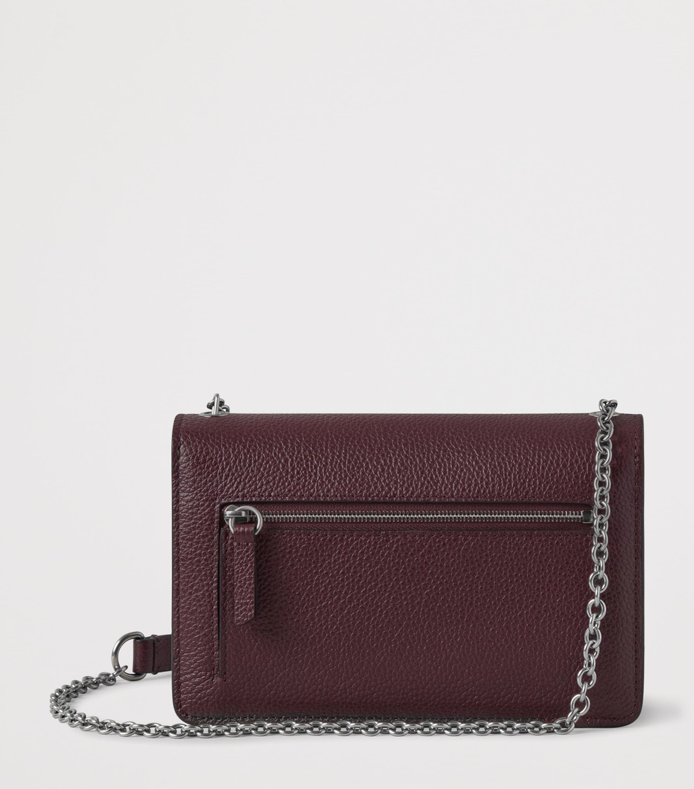 Small Leather Darley Cross-Body Bag BLACK CHERRY Image 3