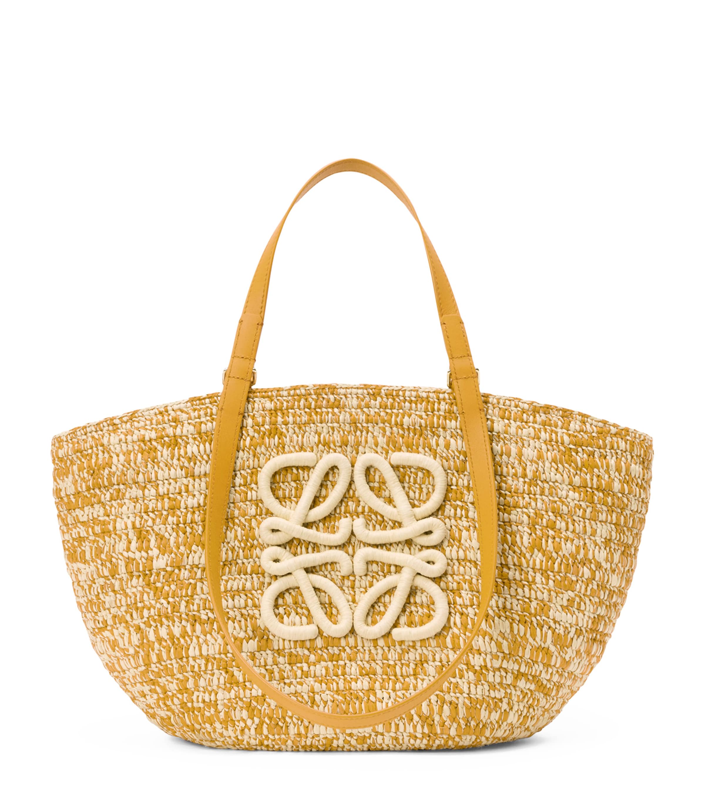 LOEWE x Paula’s Ibiza Medium Raffia Eclipse Basket Bag Mustard Image 1