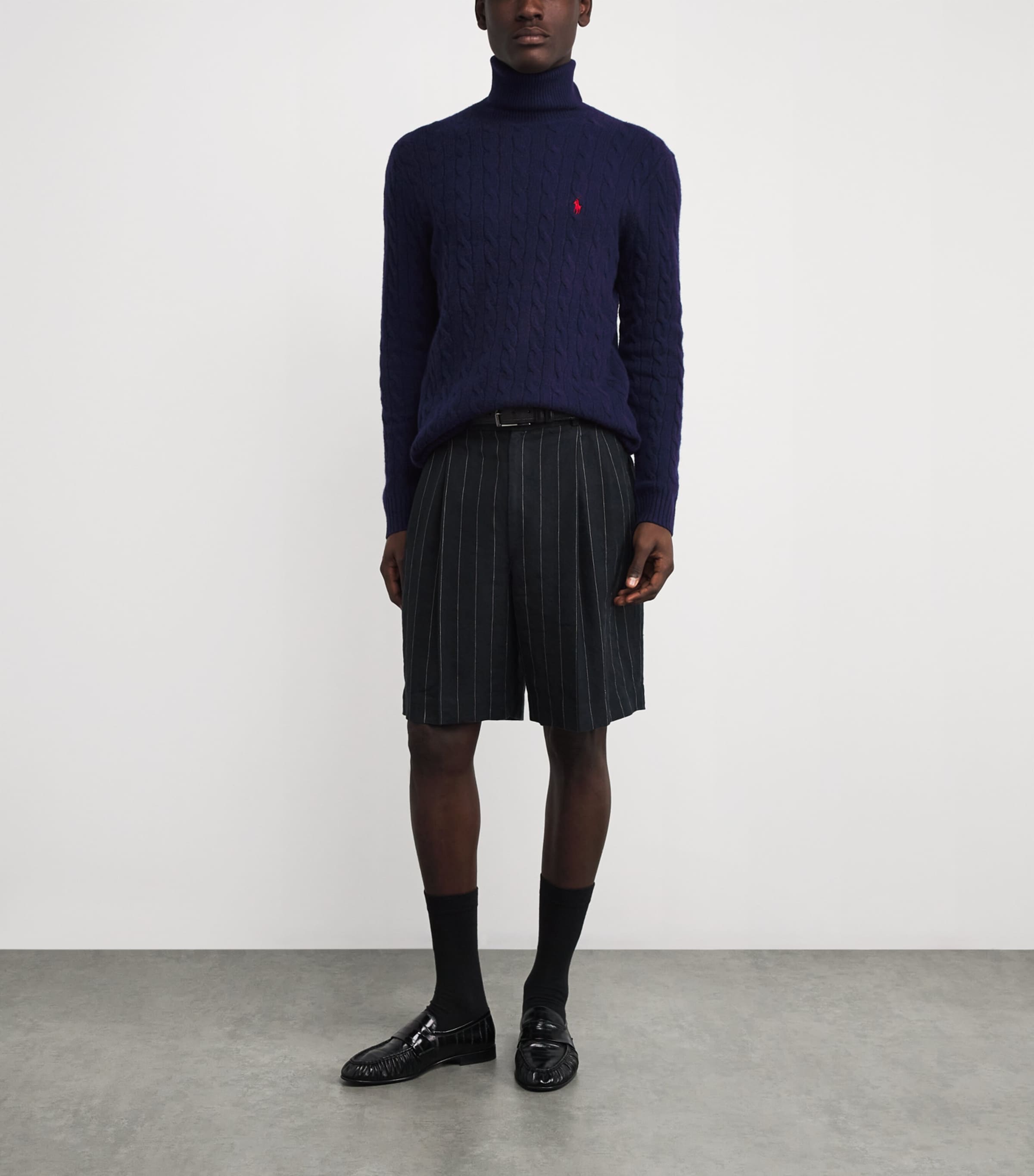 Polo Ralph Lauren Mens Wool-Cashmere Rollneck Sweater Blue Image 2