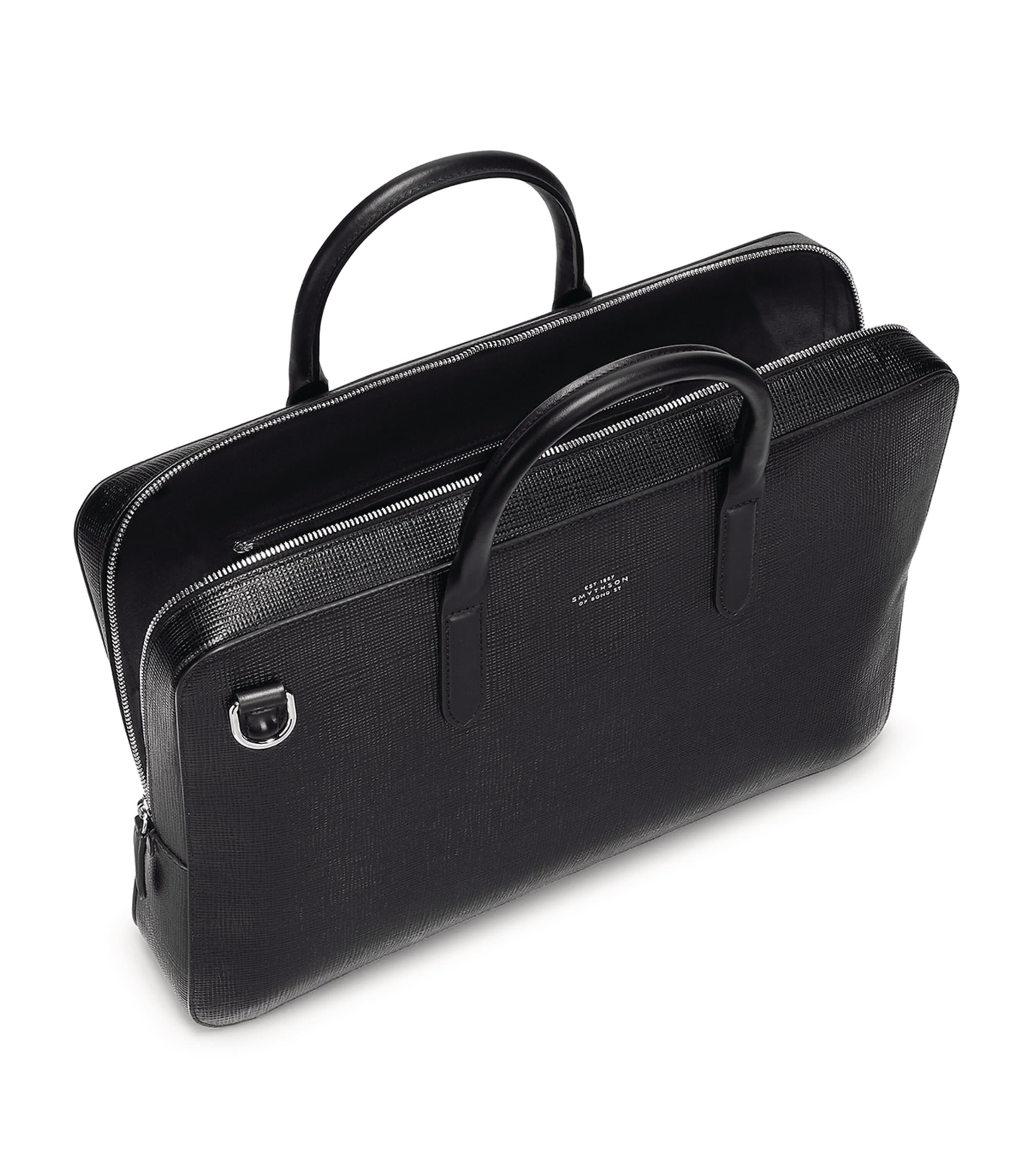Leather Briefcase BLACK Image 3
