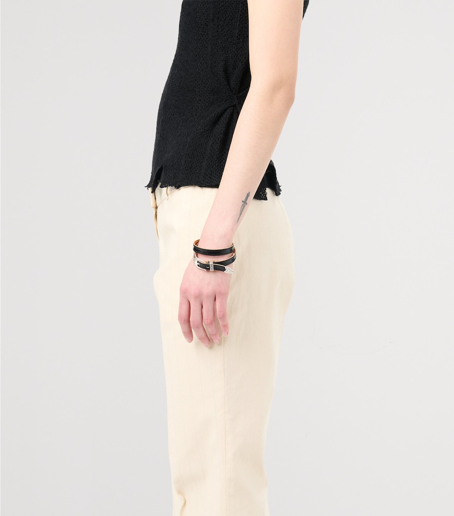 Leather Wrap-Around Cowboy Necklace DEEP BLACK LEATHER Image 6