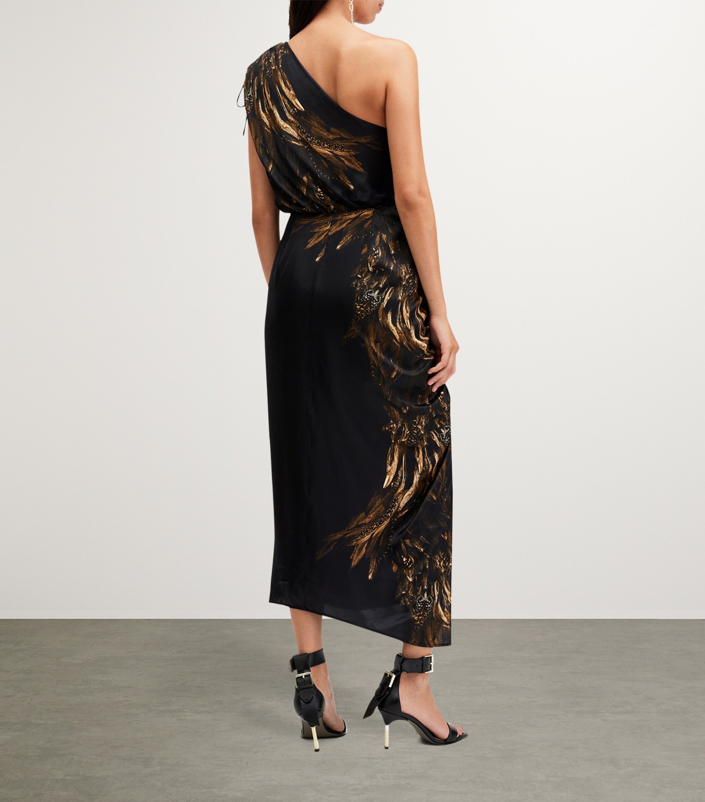 AllSaints Ruched Laura Midi Dress | Harrods UK