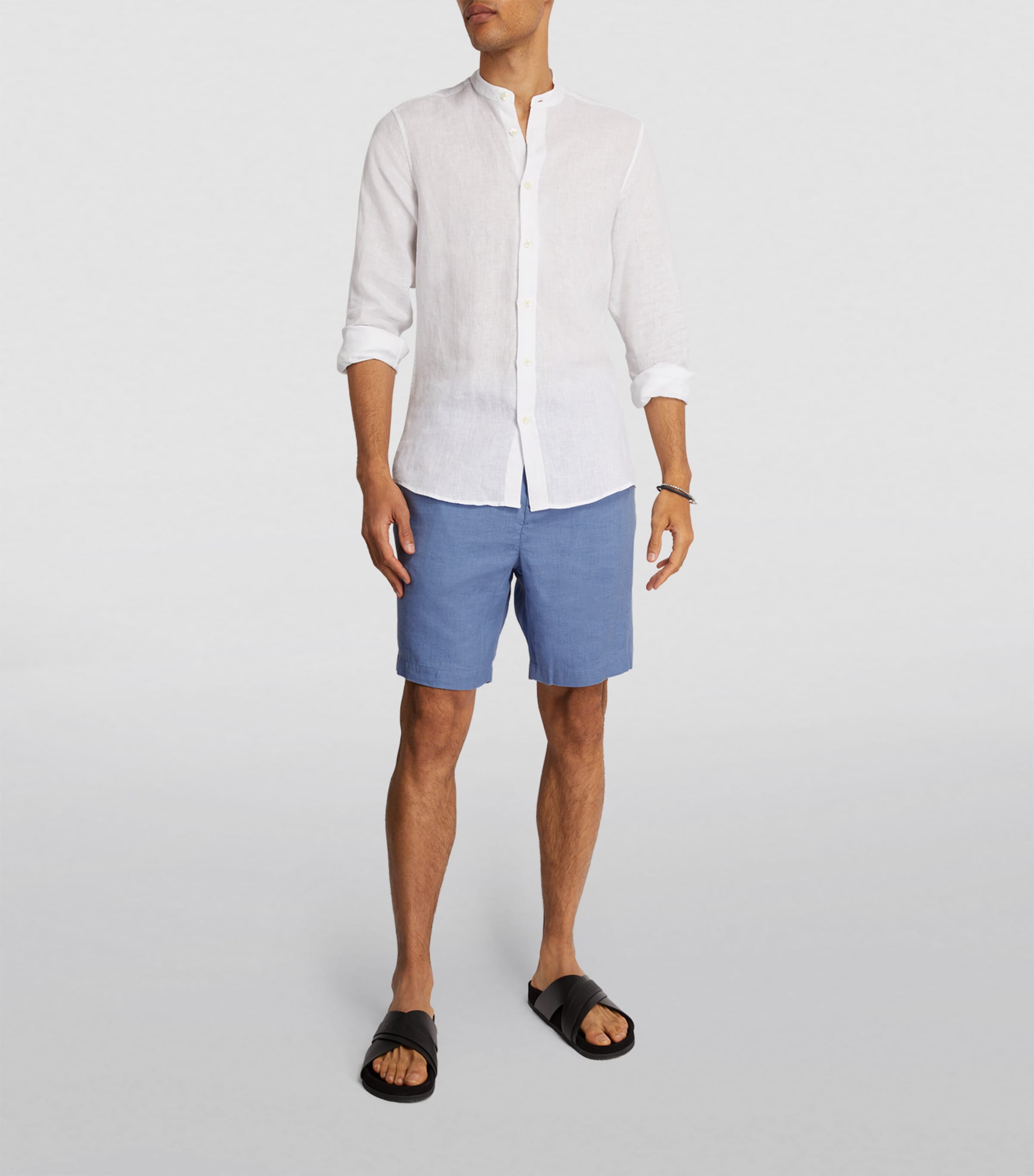 Linen-Cotton Felipe Shorts SLATE BLUE Image 2