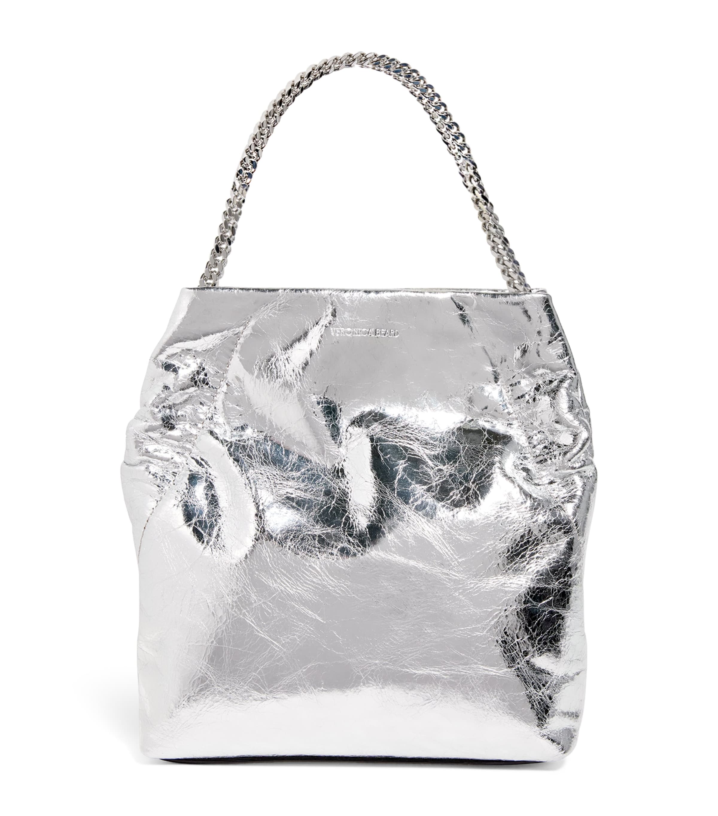 Veronica Beard Small Metallic Leather Slouch Shoulder Bag | Harrods US