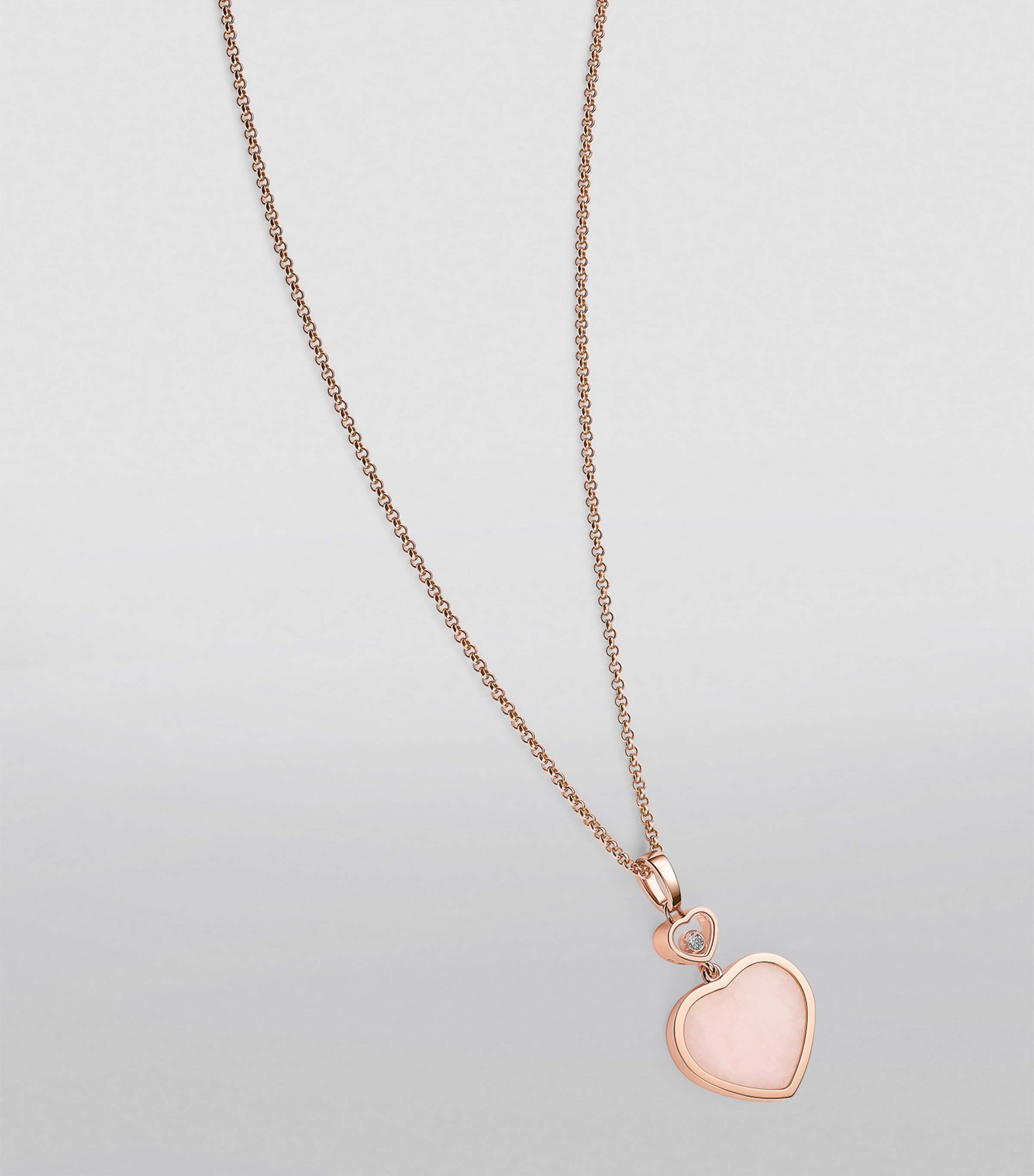 Rose Gold, Opal and Diamond Happy Hearts Pendant 18K ROSE GOLD Image 5