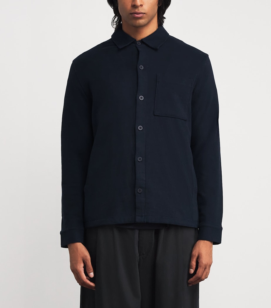 Vince Mens Sueded Cotton Shirt Jacket Coastal Image 3