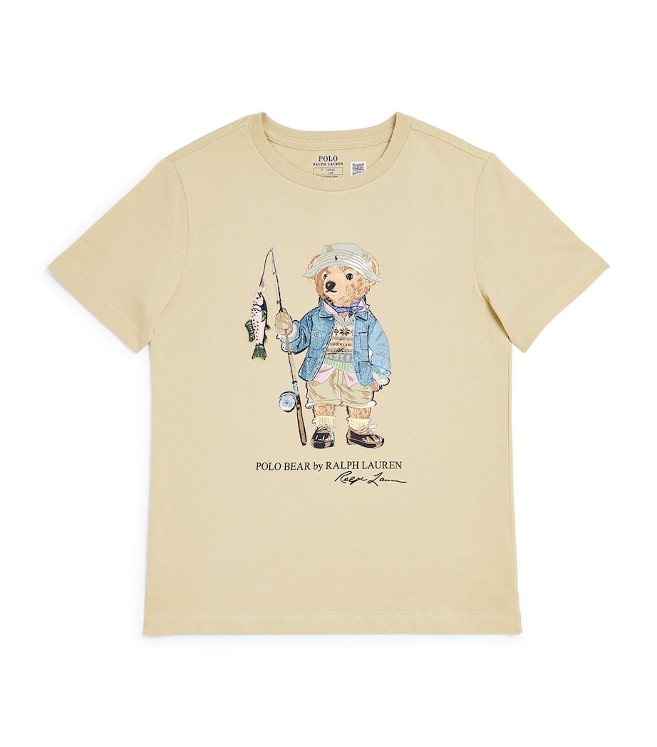 Ralph Lauren Kids Cotton Polo Bear T-Shirt (2-7 Years) Tallow Cream Image 1