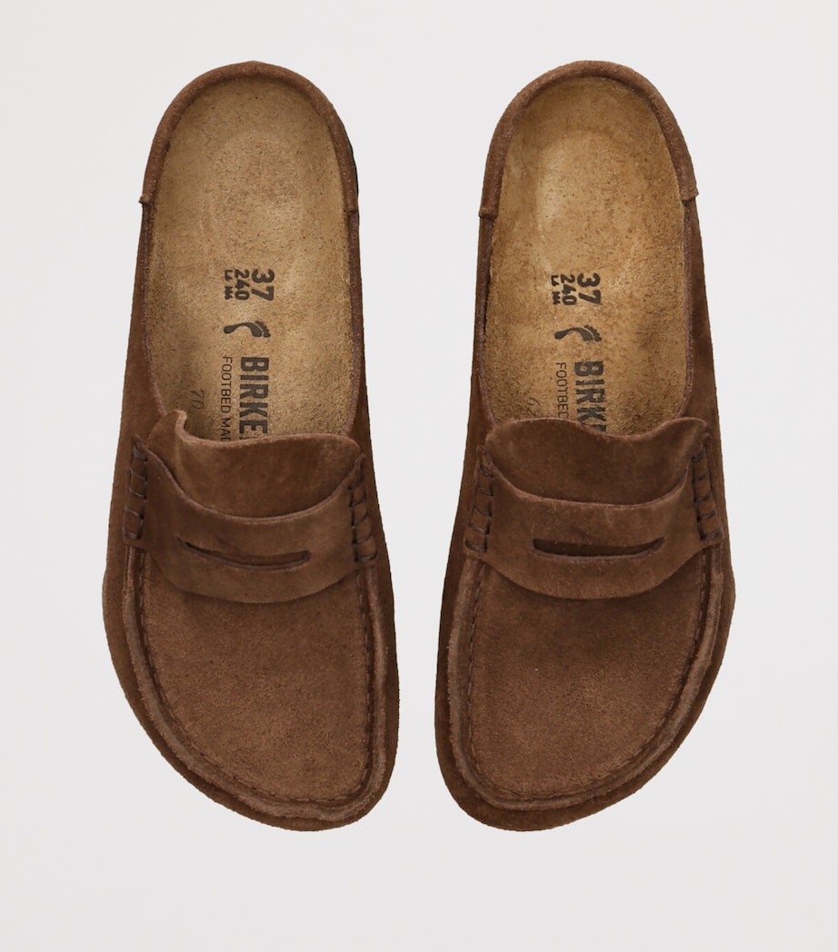 Birkenstock Suede Naples Wrapped Clogs (Narrow Fit) Dark Brown Image 4