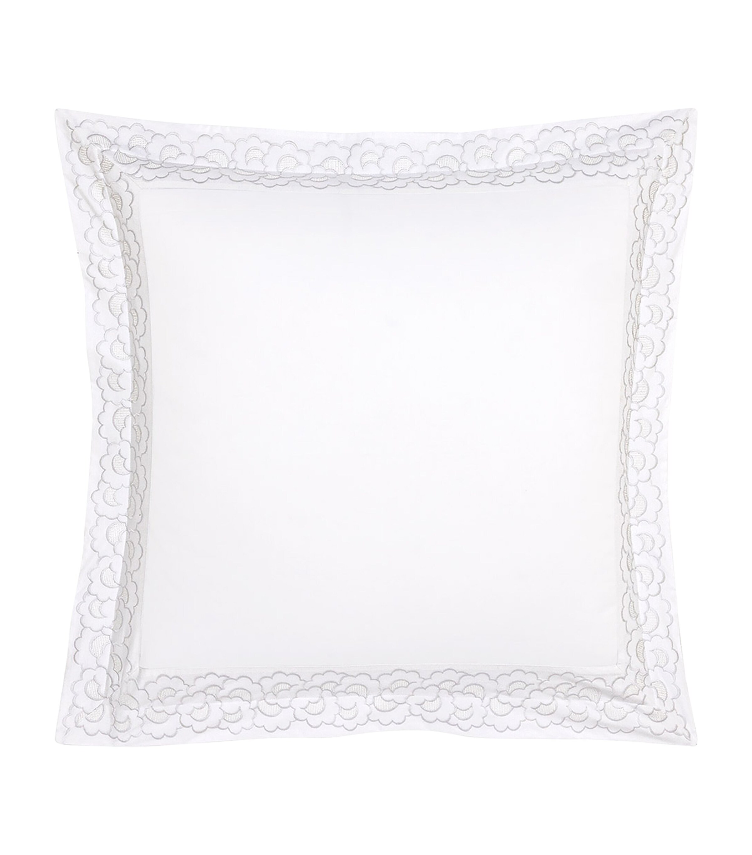 Yves Delorme Festons Square Oxford Pillowcase (65cm x 65cm) Blanc Image 3