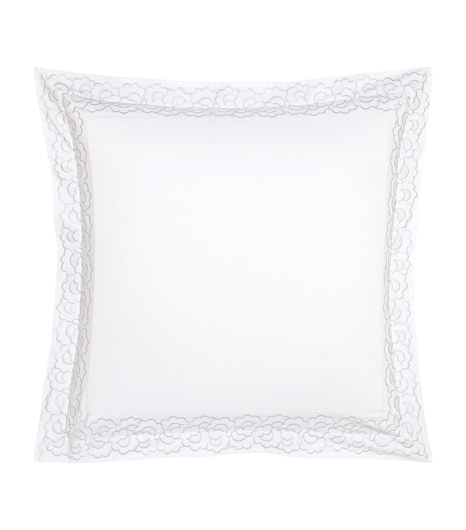 Yves Delorme Festons Square Oxford Pillowcase (65cm x 65cm) Blanc Image 3