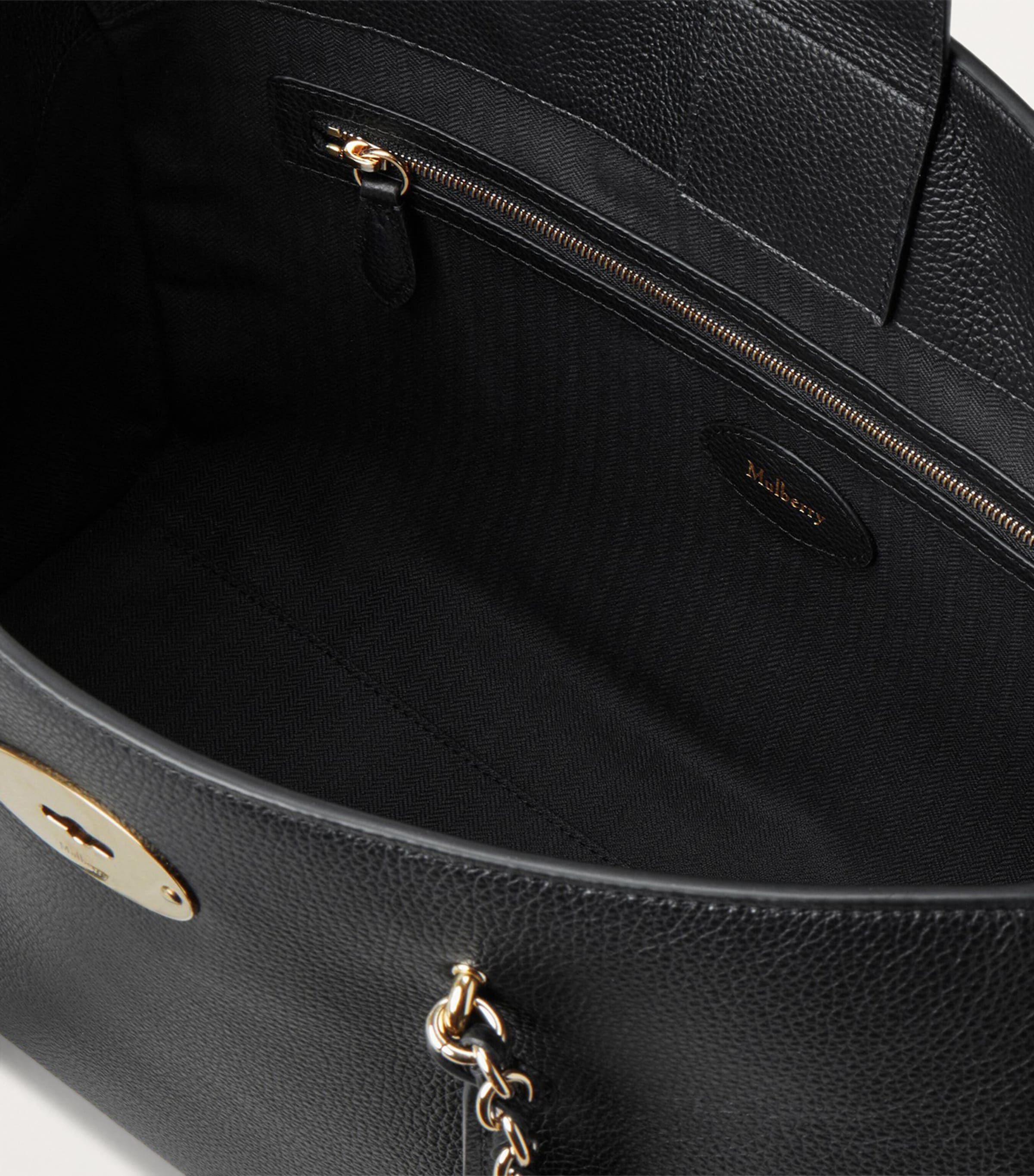 Mulberry Black Small Leather Lily Chain Tote Bag | Harrods US