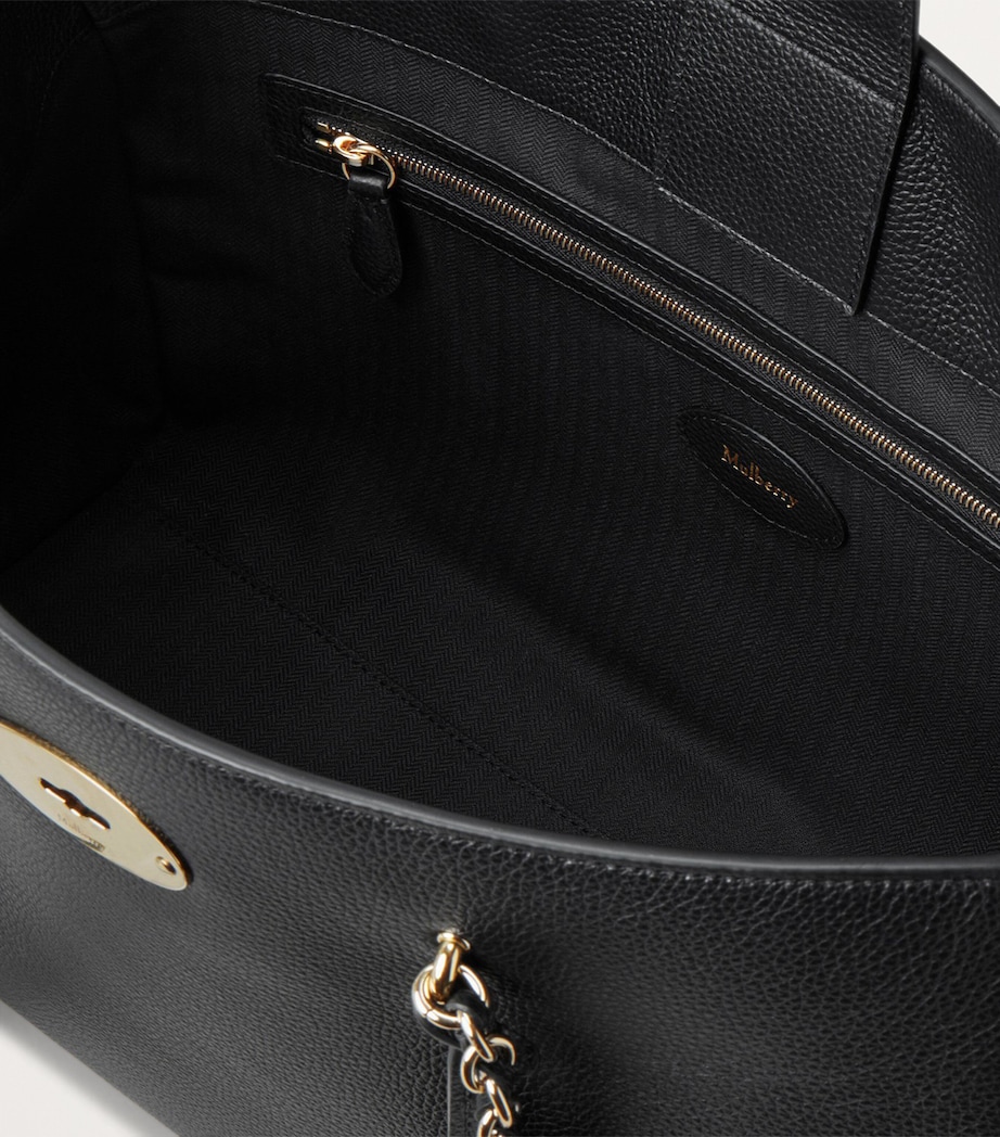 Small Leather Lily Chain Tote Bag BLACK Image 4