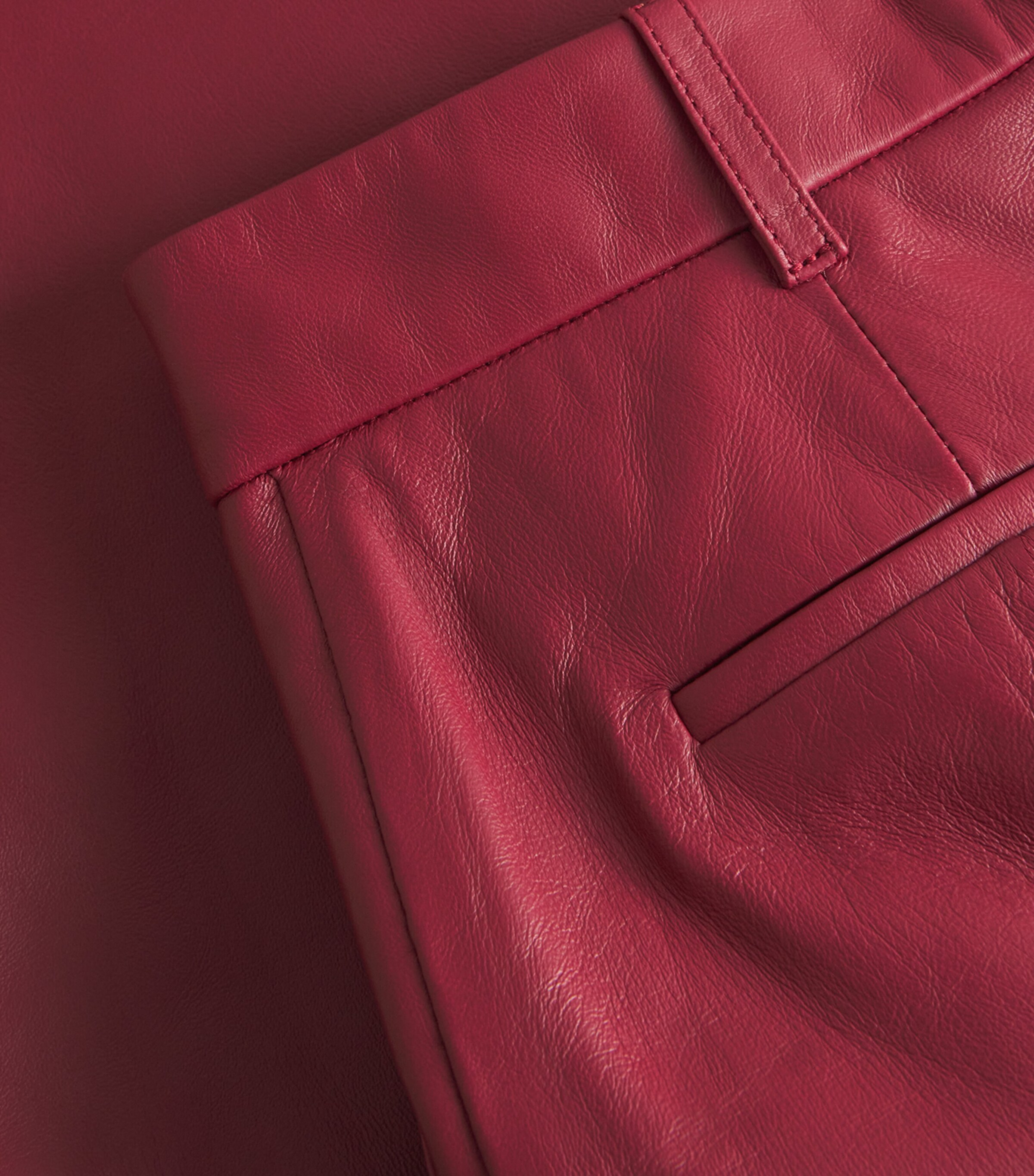 CAMILLA AND MARC Womens Leather Selita Trousers Garnet Red Image 5