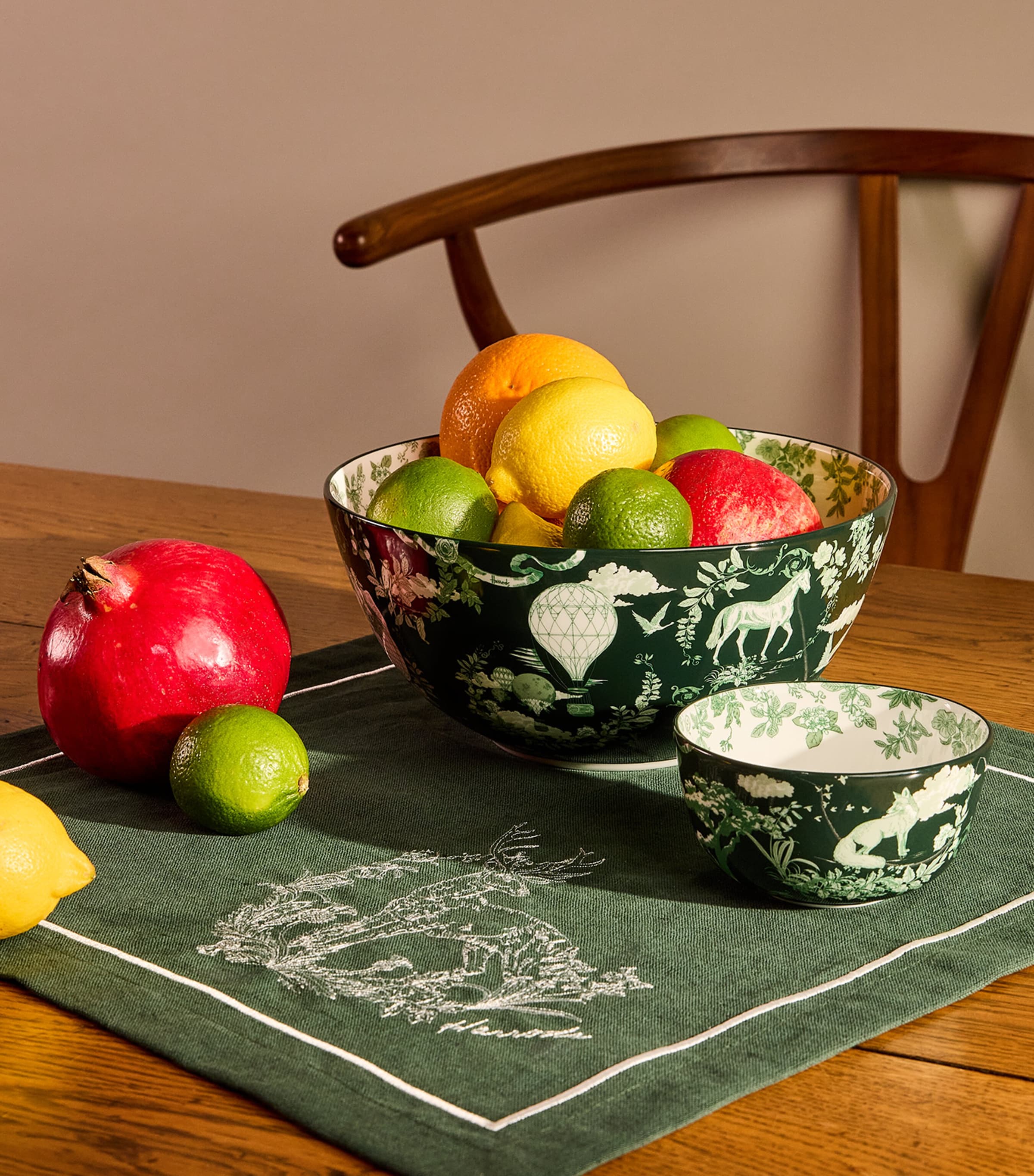 Fine Bone China Toile Bowl (22.5cm) GREEN Image 3
