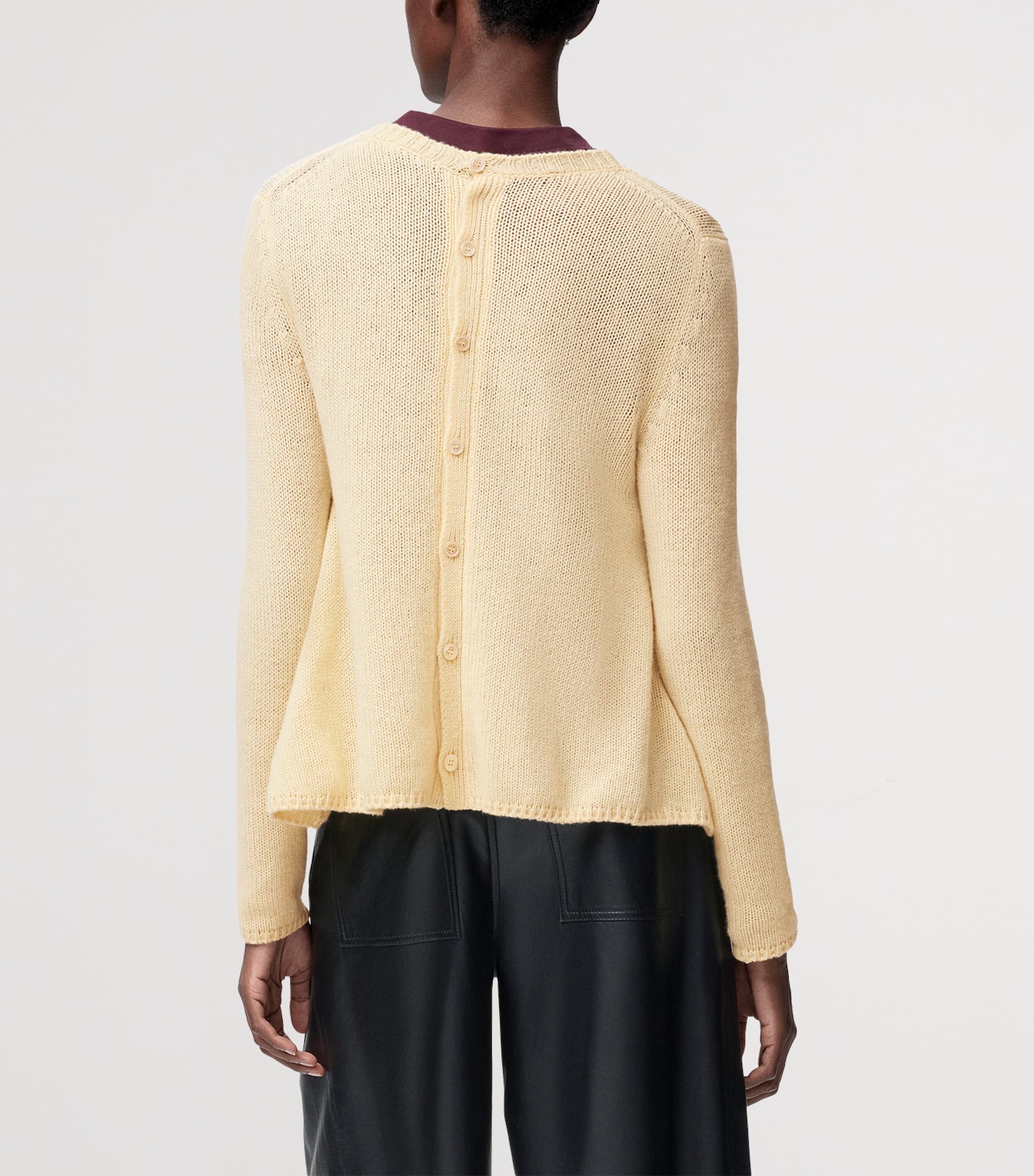 Cashmere Button-Up Sweater ECRU Image 4