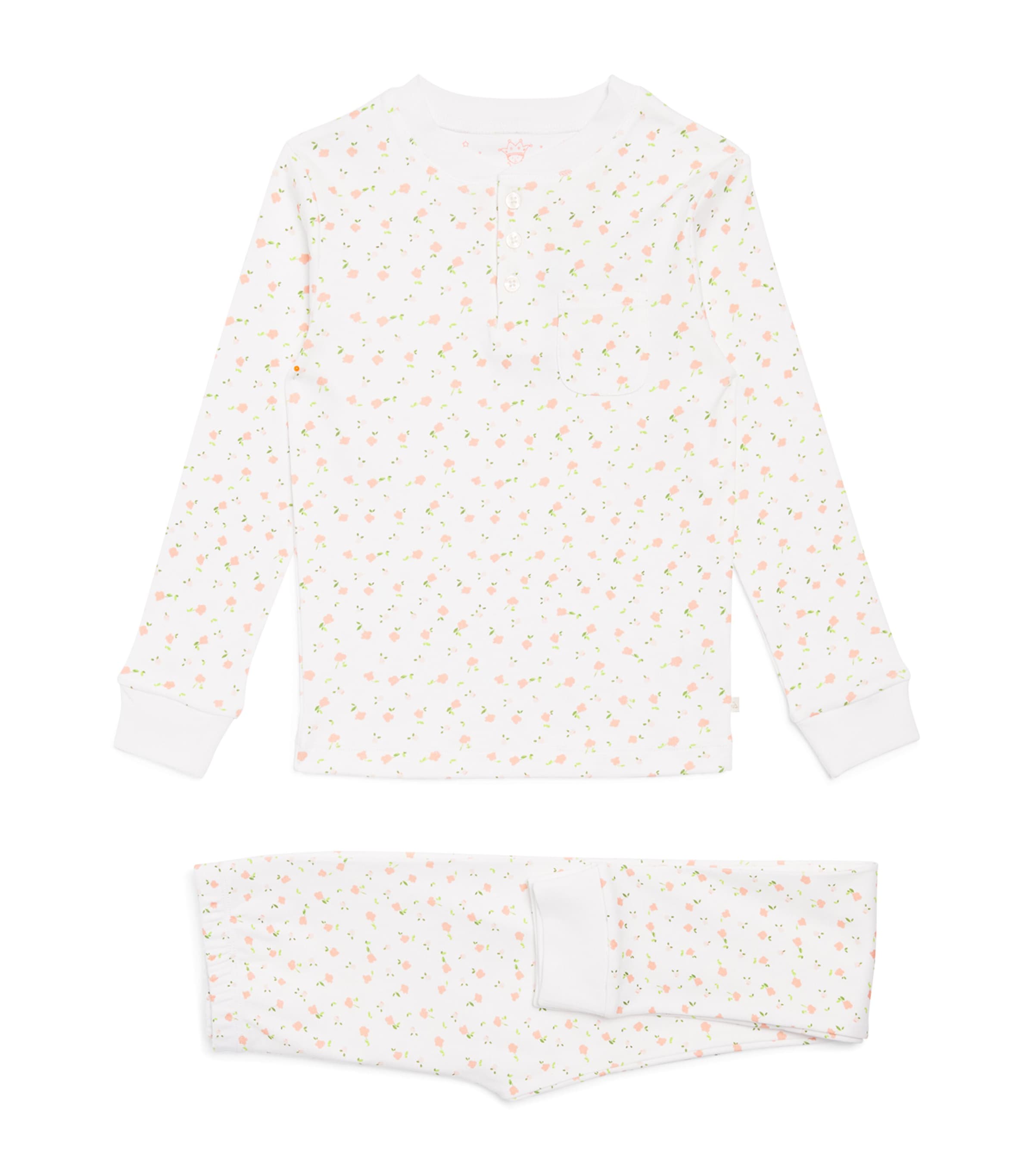 Shop Marie-chantal Cotton Bloom Wind Pyjamas In White