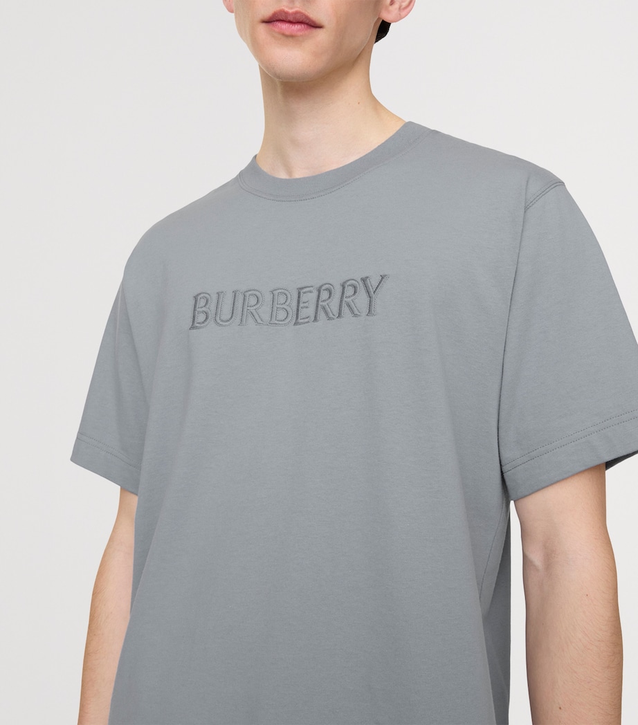 Burberry Mens Cotton Logo T-Shirt Forecast Grey Image 3