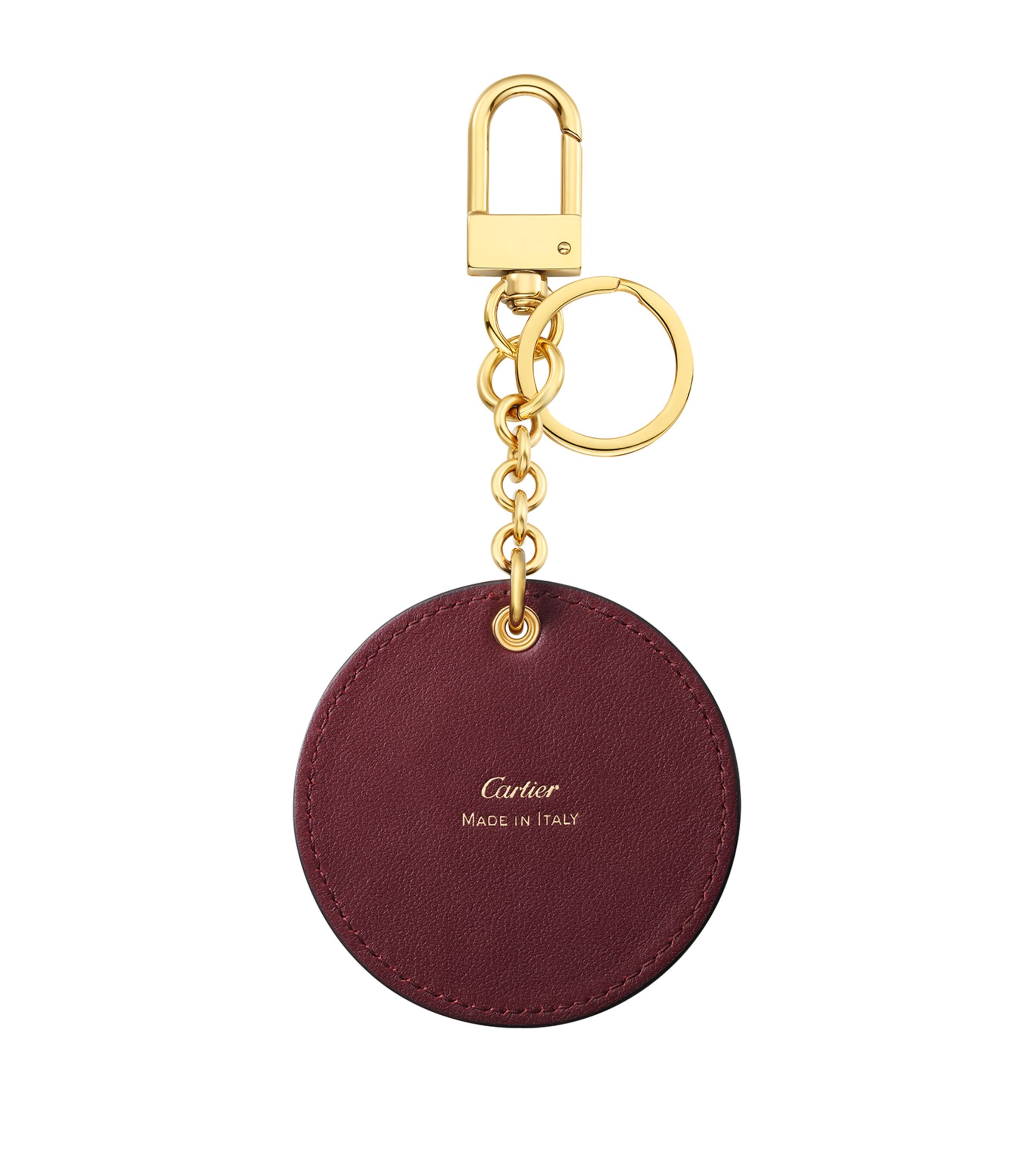 Cartier キーリング チャーム Cartier Burgundy Leather Characters Keyring | Harrods PL