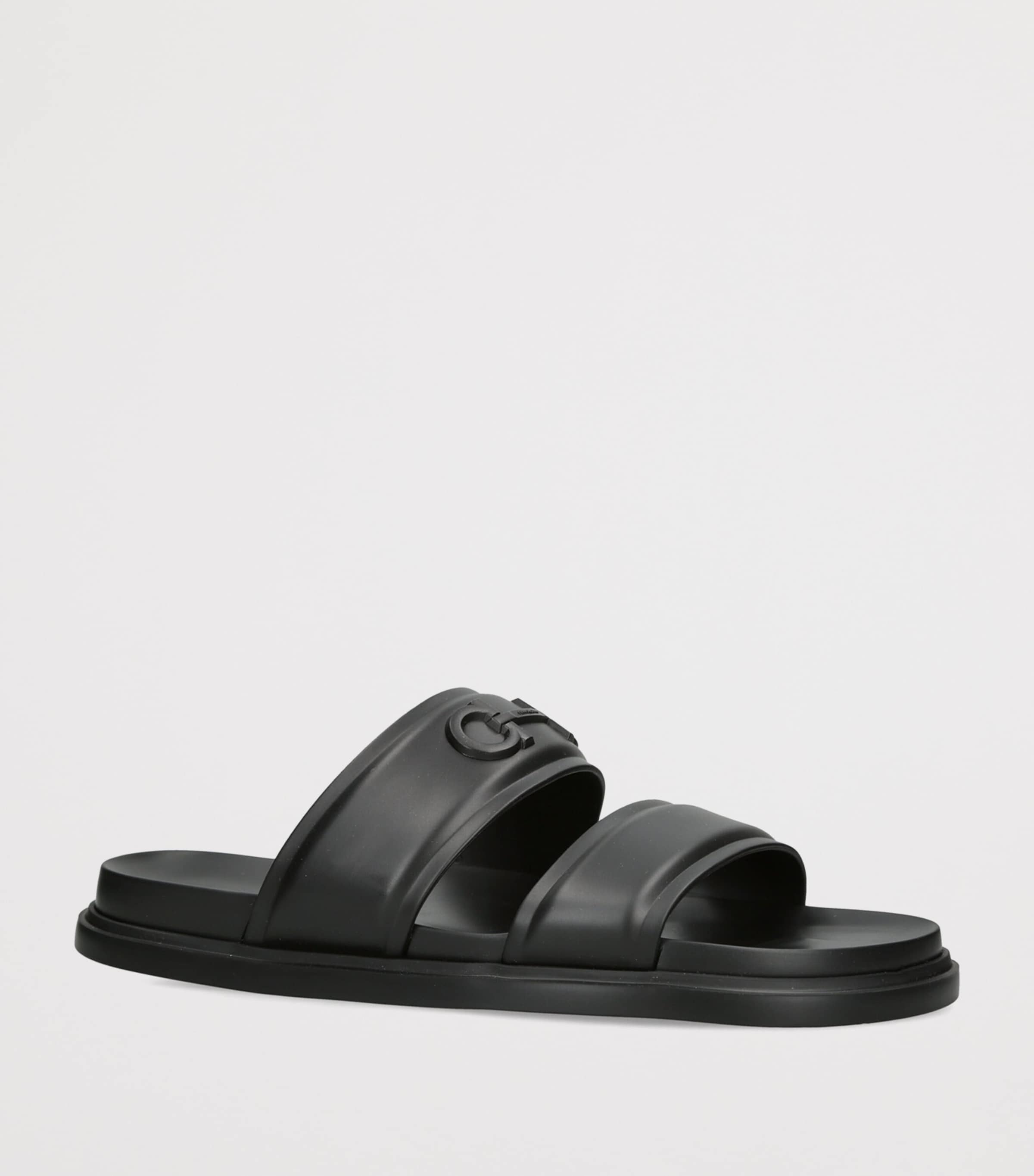 Salvatore Ferragamo Leather Gancini Sandals Black Image 2