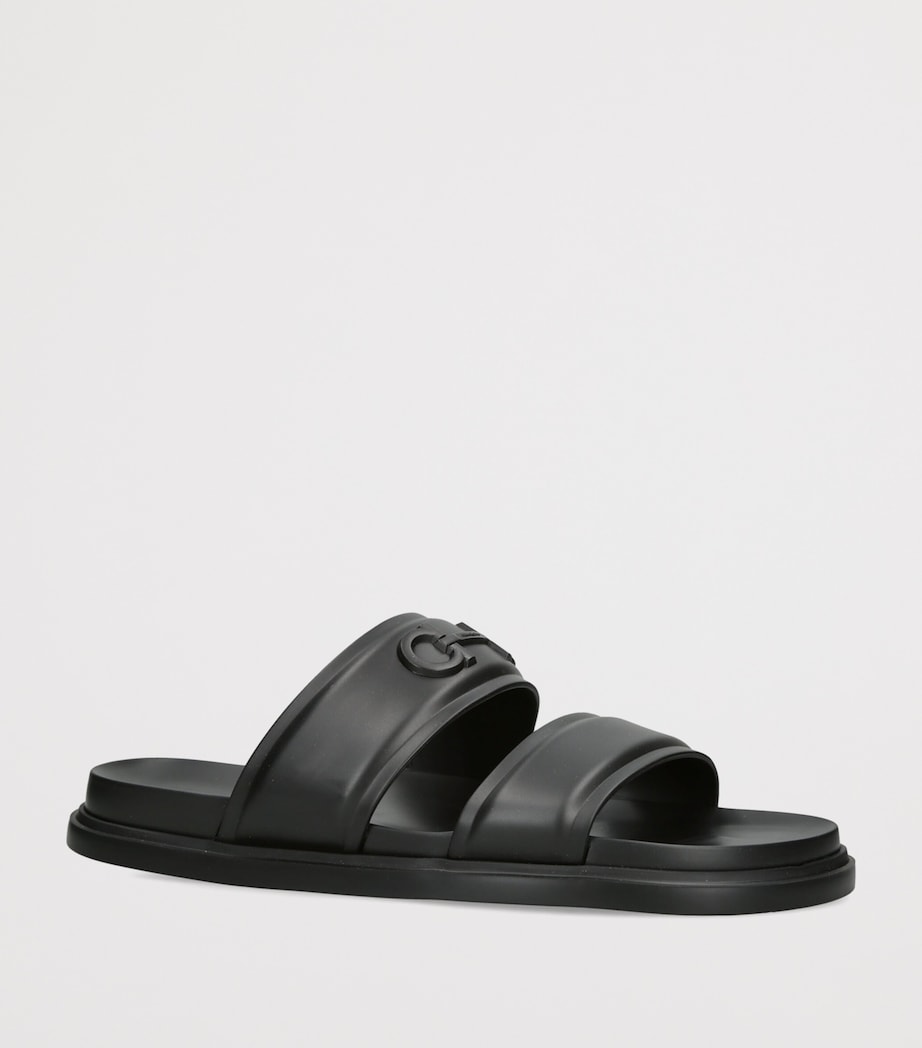 Salvatore Ferragamo Leather Gancini Sandals Black Image 2
