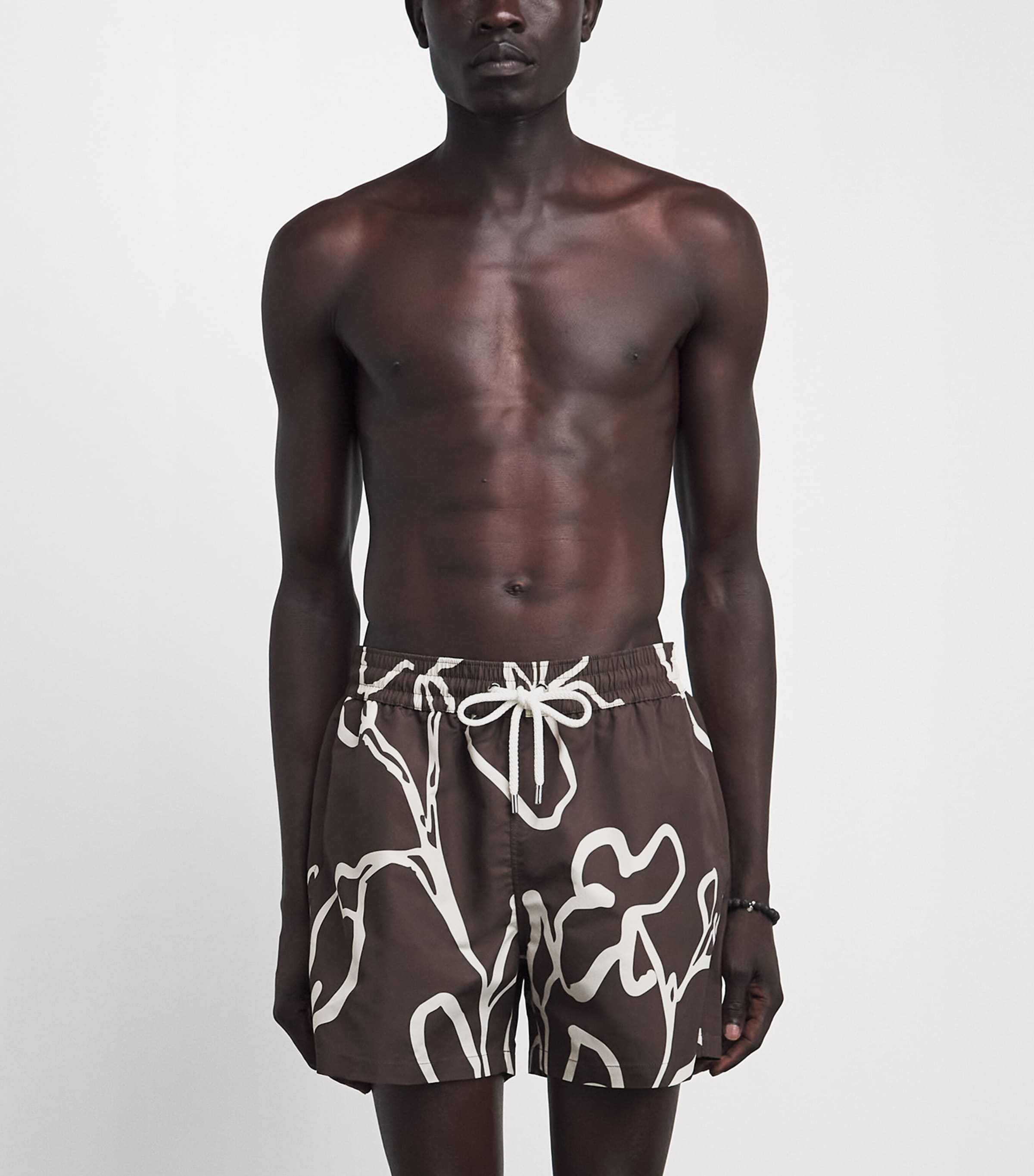 Frescobol Carioca Mens Printed Rio Swim Shorts Cacao Image 2