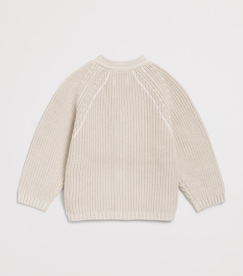 Organic Cotton Khalan Cardigan (0-30 Months) 6WHITE SAND Image 2