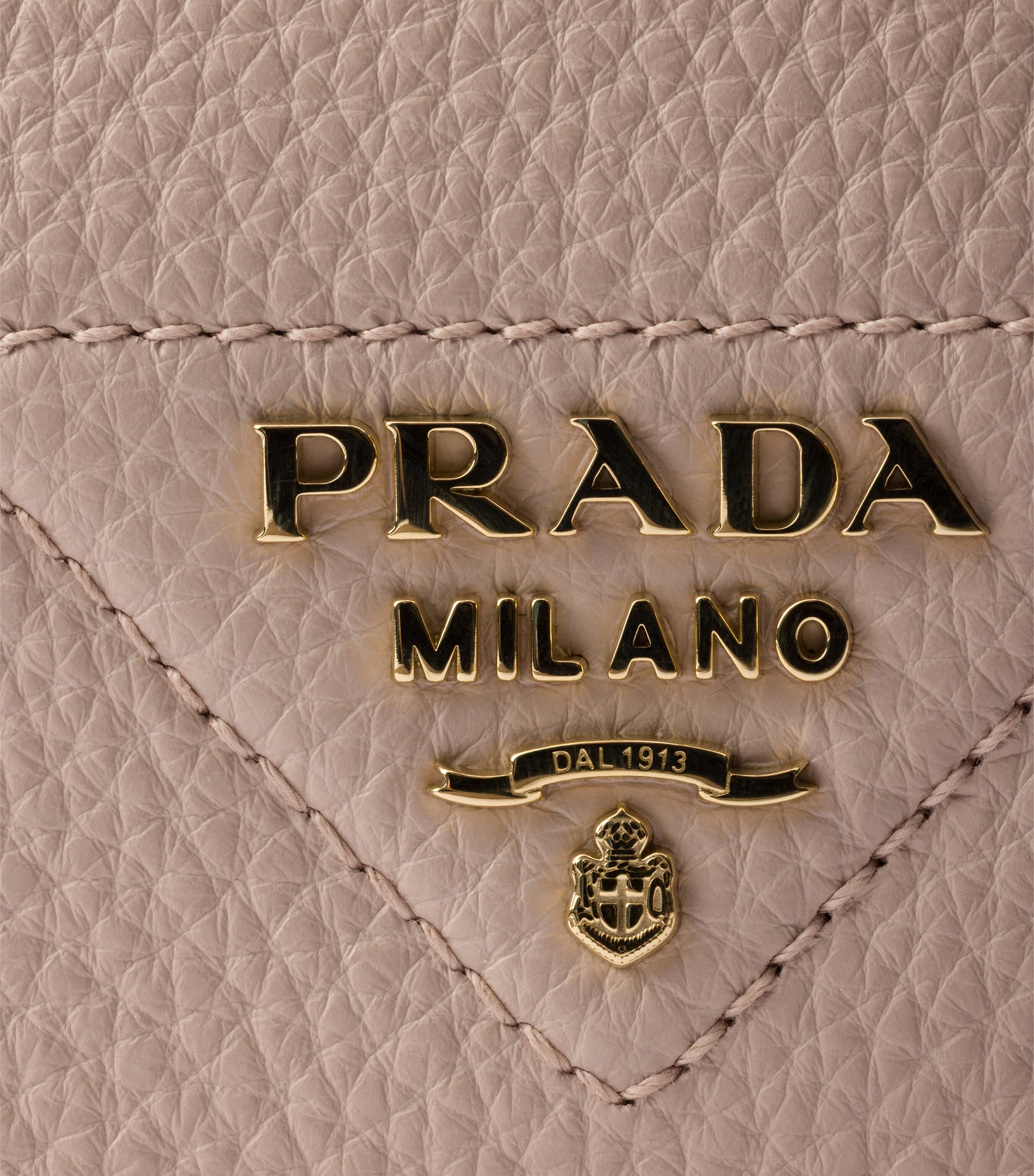 Prada Grained Leather Shoulder Bag Powder Image 9