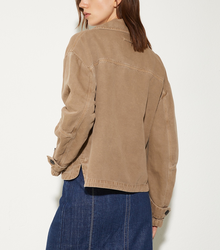 MAX&Co. Womens Denim Twin-Pocket Jacket Cocoa Image 3