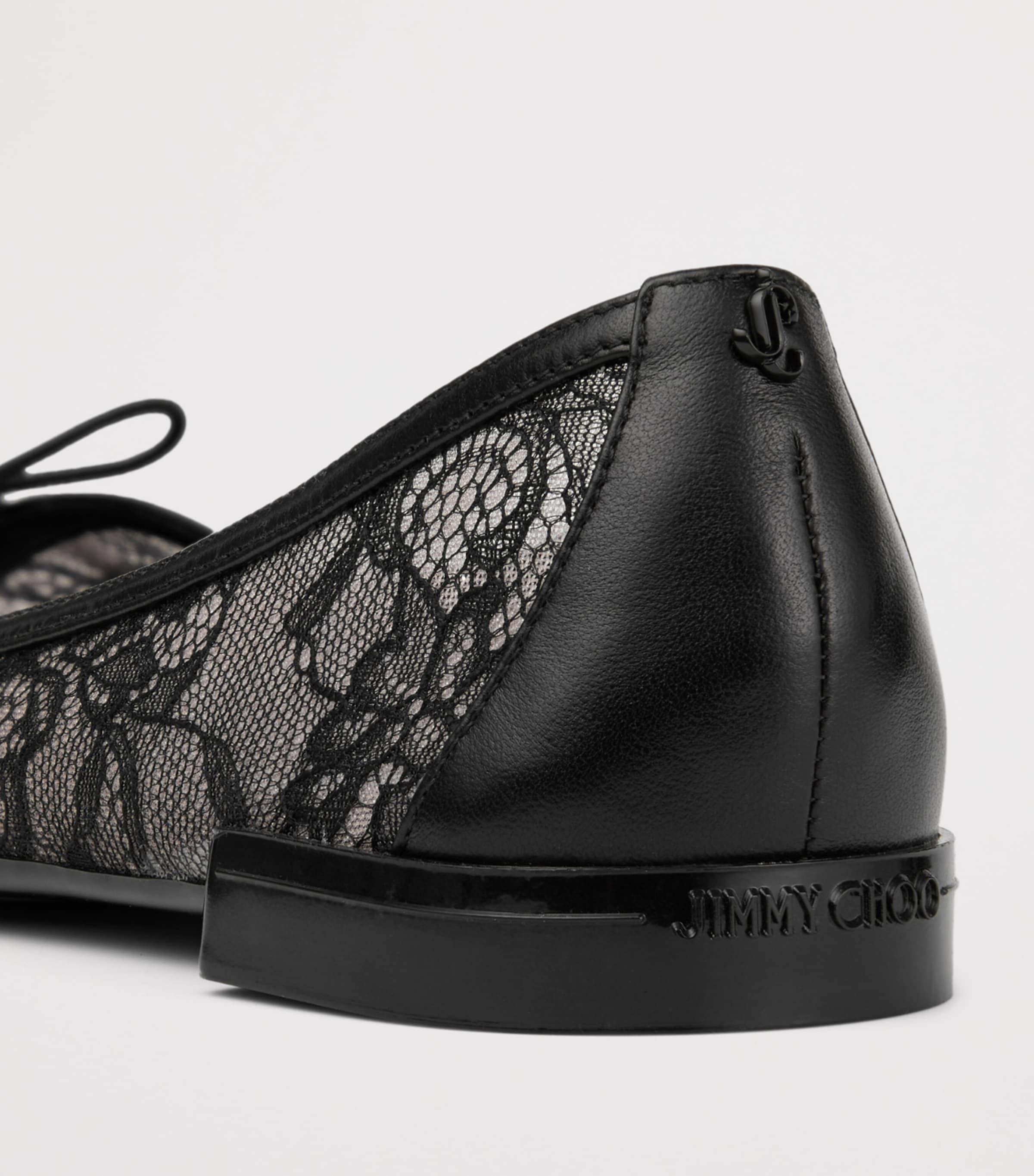Jimmy Choo Womens Scarlett Lace Ballet Flats Black/black Image 5