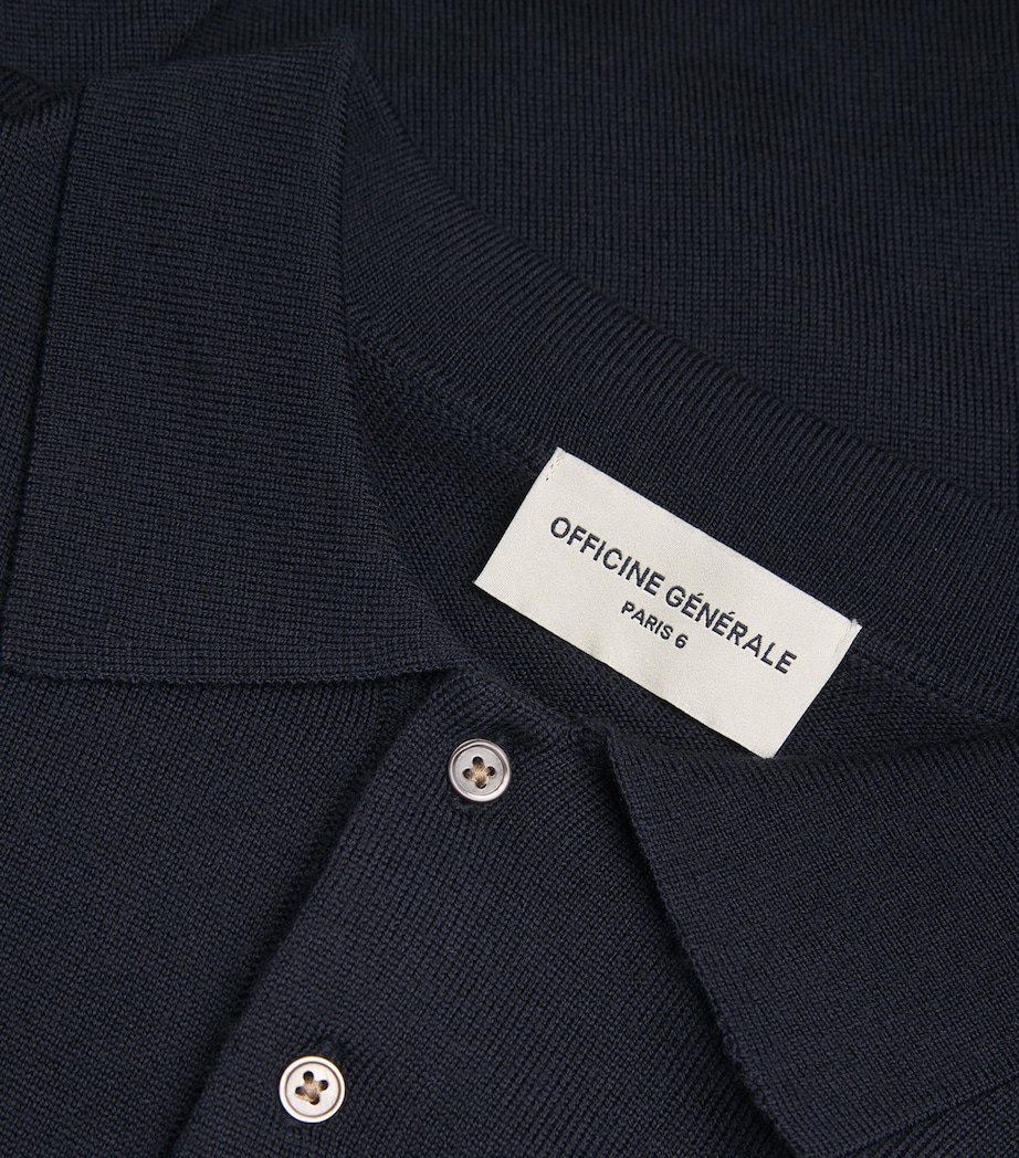 Merino Wool Brandon Polo Shirt DARK NAVY Image 5