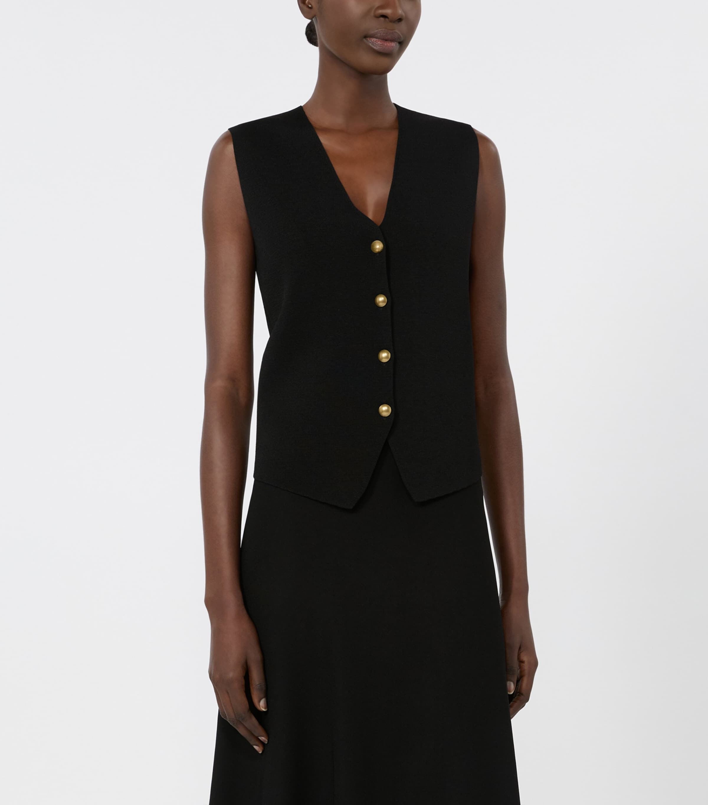 Max Mara Womens Knitted Waistcoat Black Image 3