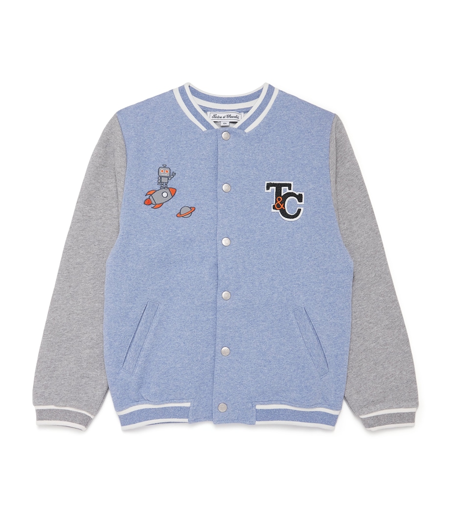 Embroidered Bomber Jacket (5-12 Years) 49 BLEU GRISÉ Image 1
