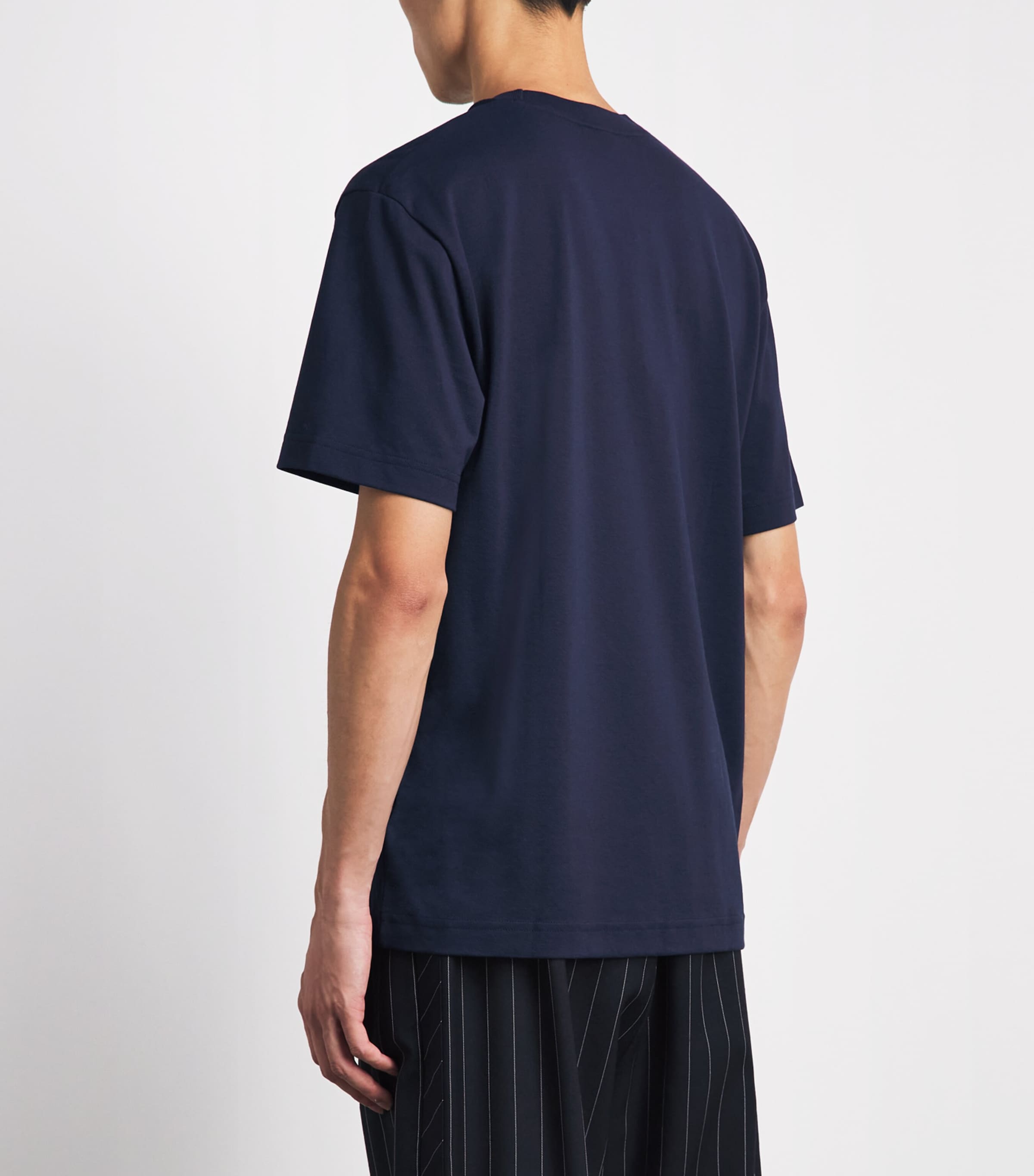 Lacoste Mens Pima Cotton Piqué T-Shirt Navy Blue Image 5