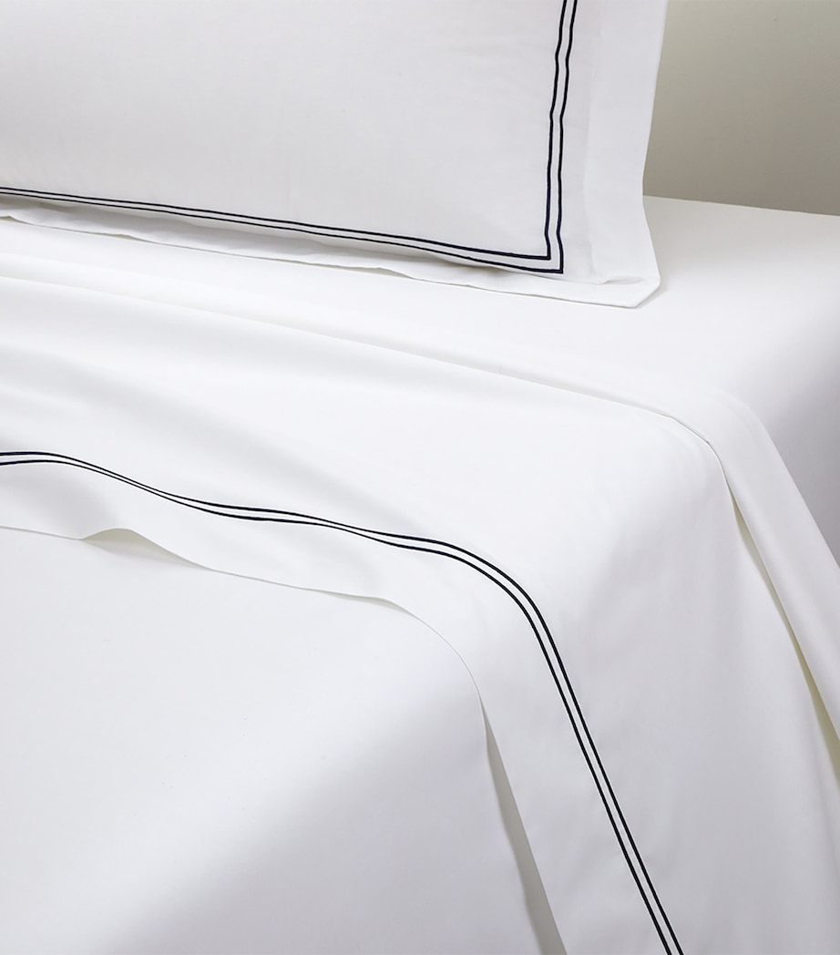 Yves Delorme Organic Cotton Duo Marine Double Flat Sheet (240cm x 295cm) Marine Image 2